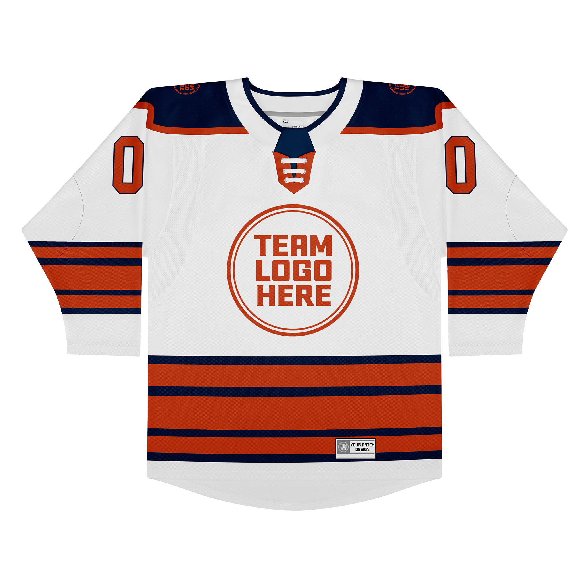 Custom Hockey Jersey Elite Pro EP-303 WhiteNavyOrange