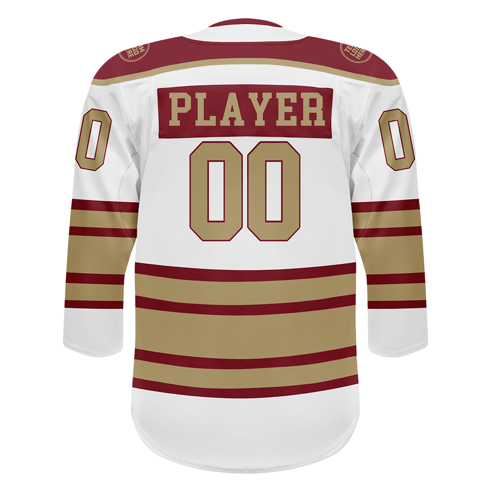 Custom Hockey Jersey Elite Pro EP-303 WhiteCrimsonGold