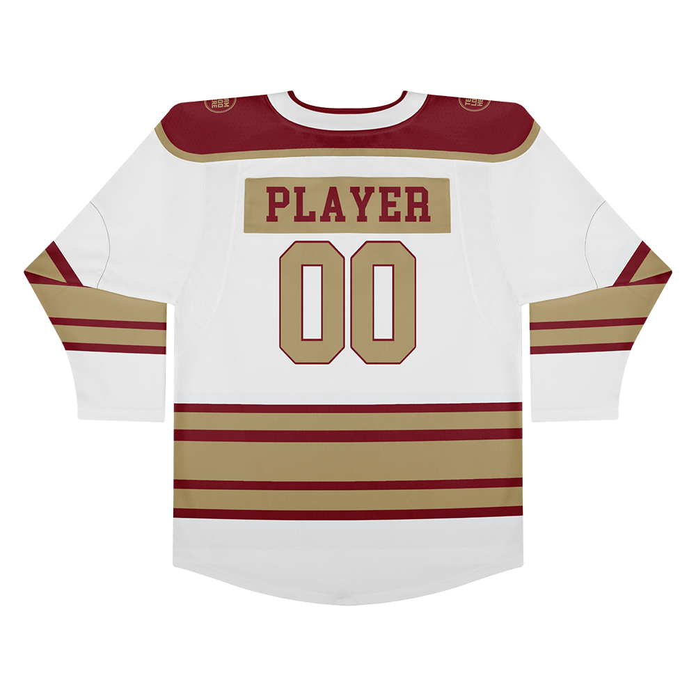 Custom Hockey Jersey Elite Pro EP-303 WhiteCrimsonGold