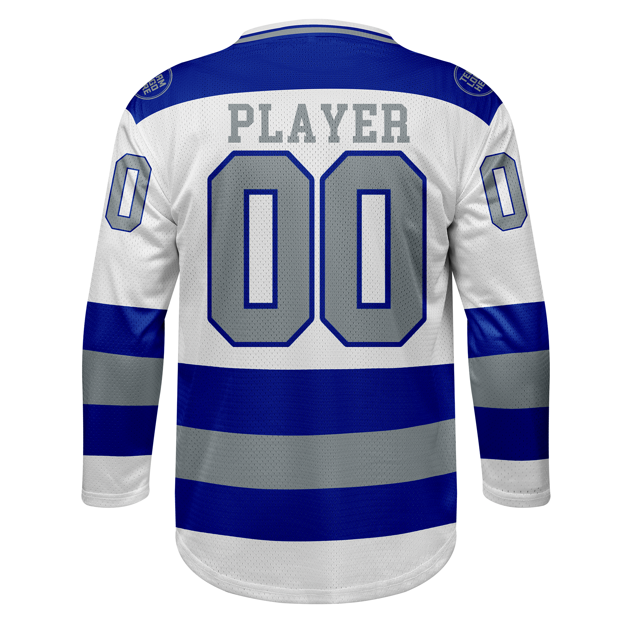 Custom Hockey Jersey Practice PS-102 WhiteRoyalSilver