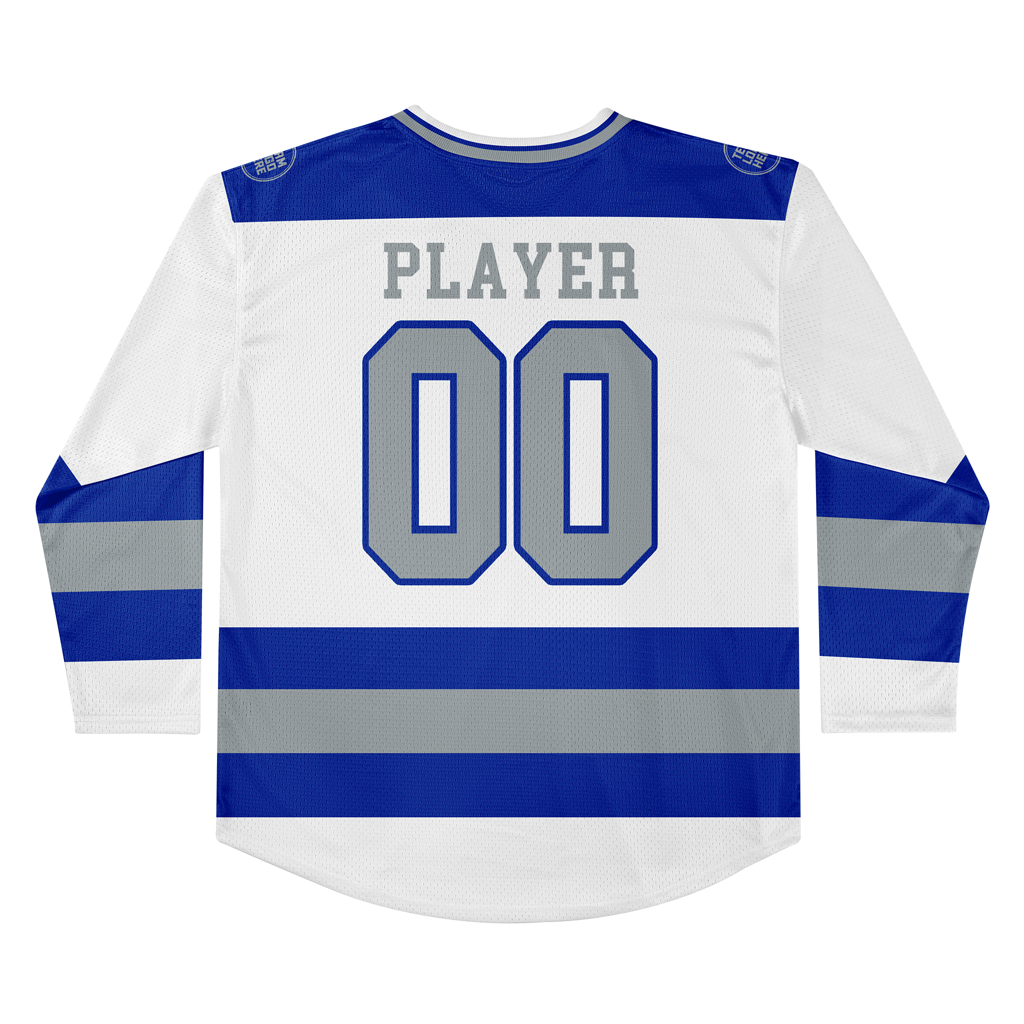 Custom Hockey Jersey Practice PS-102 WhiteRoyalSilver