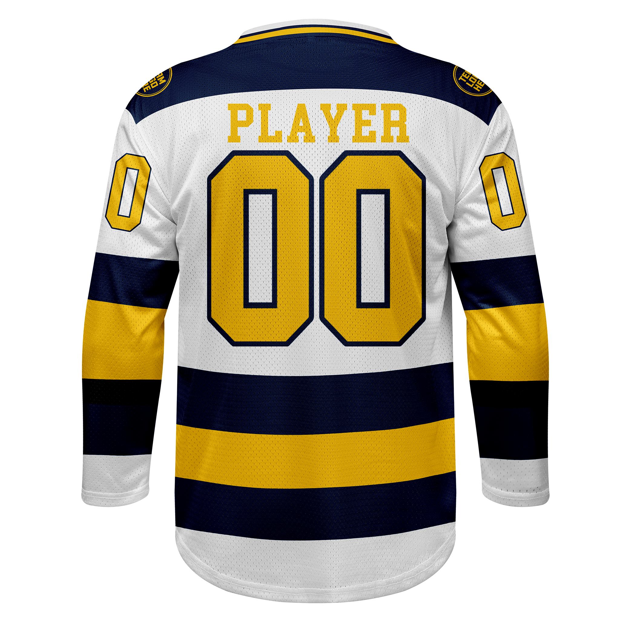 Custom Hockey Jersey Practice PS-102 WhiteNavyGold