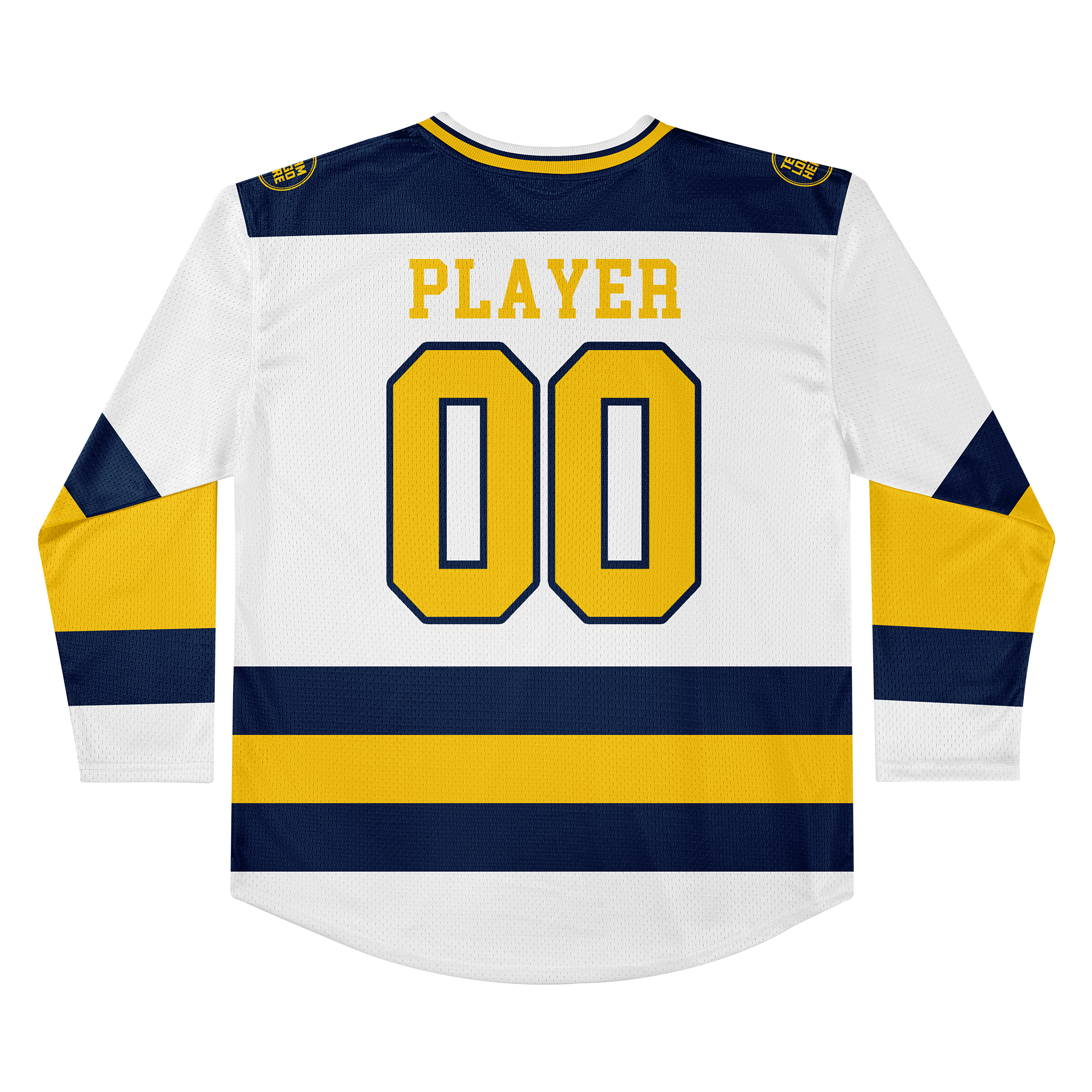Custom Hockey Jersey Practice PS-102 WhiteNavyGold