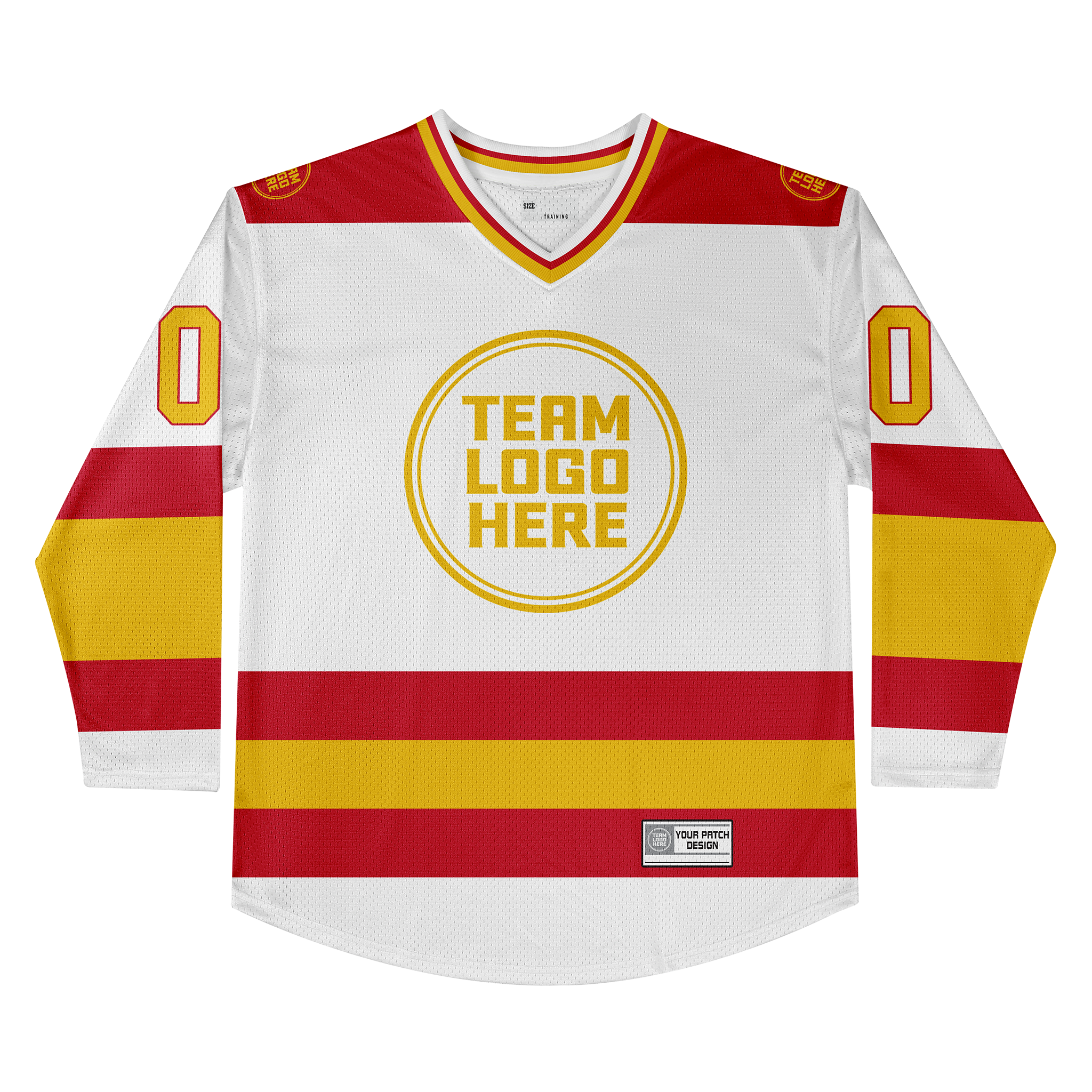 Custom Hockey Jersey Practice PS-102 WhiteRedGold