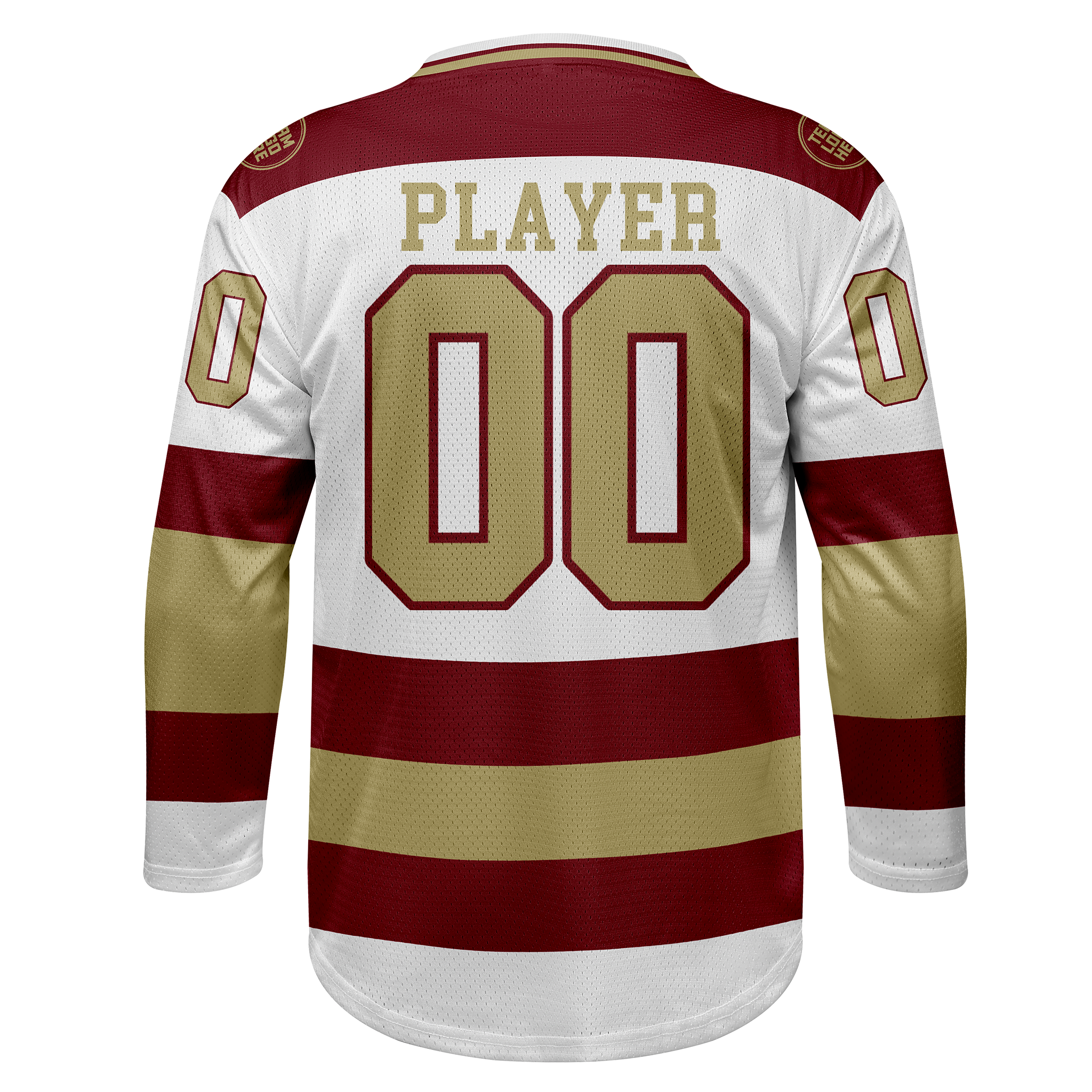 Custom Hockey Jersey Practice PS-102 WhiteWineSand