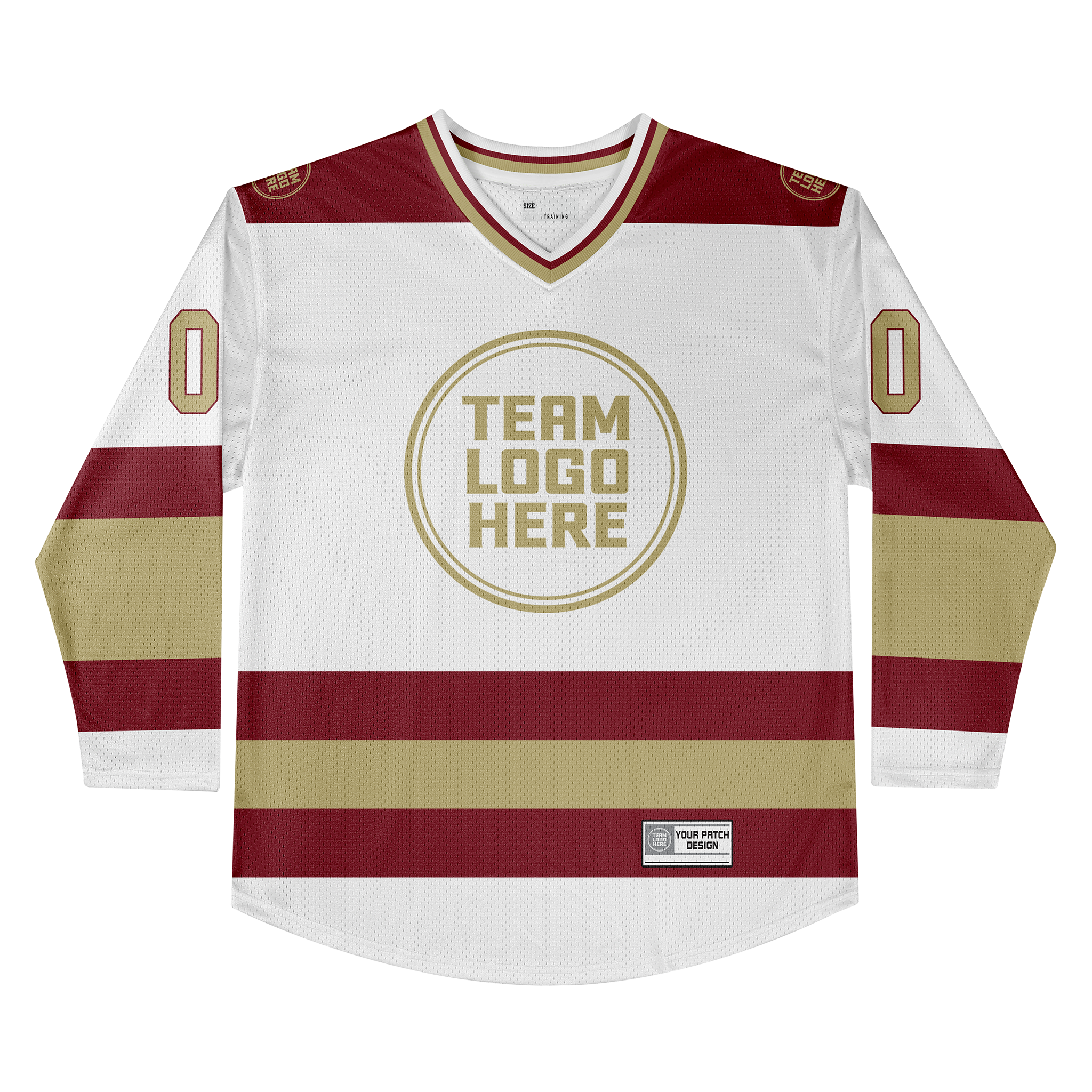 Custom Hockey Jersey Practice PS-102 WhiteWineSand