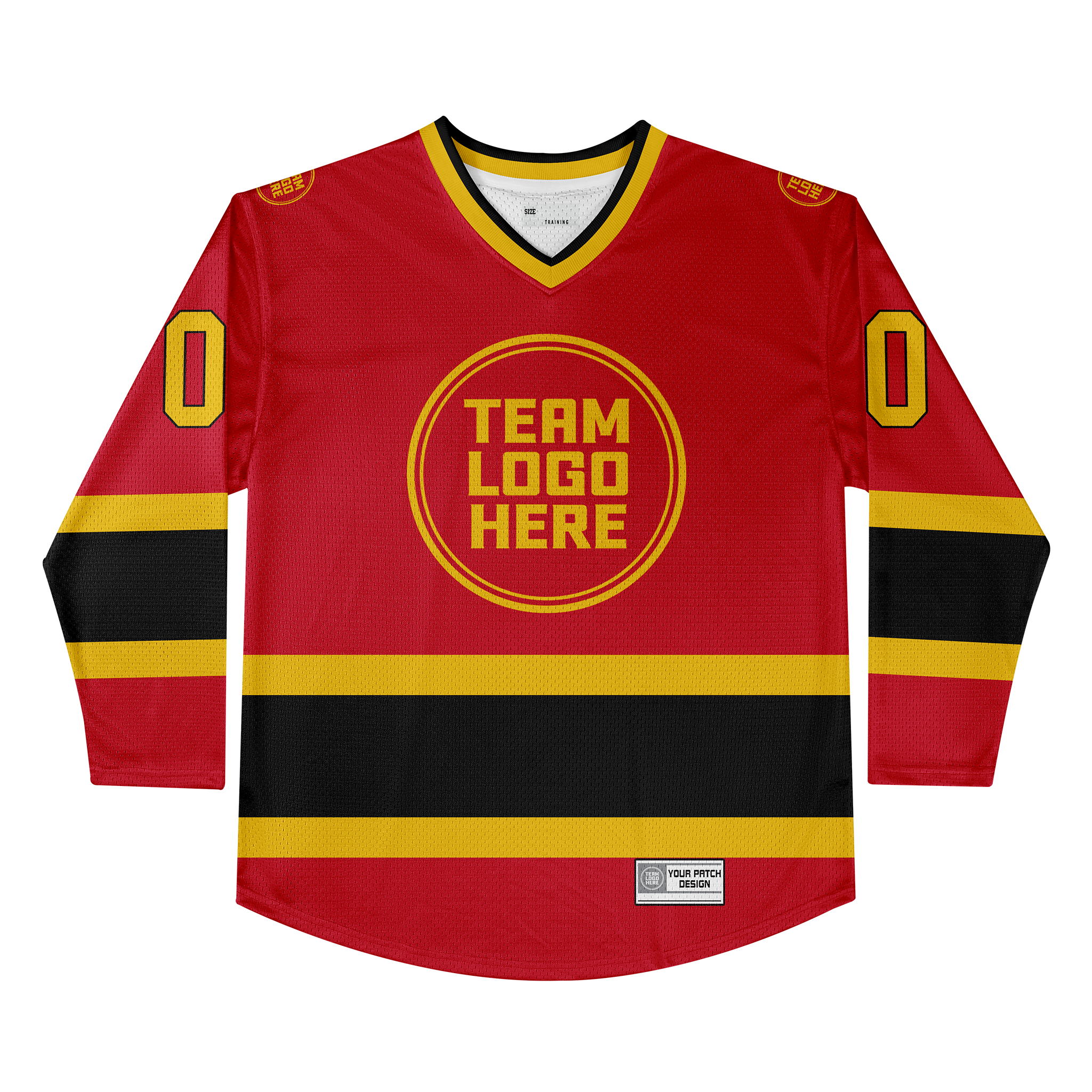 Custom Hockey Jersey Practice PS-107 RedGoldBlack