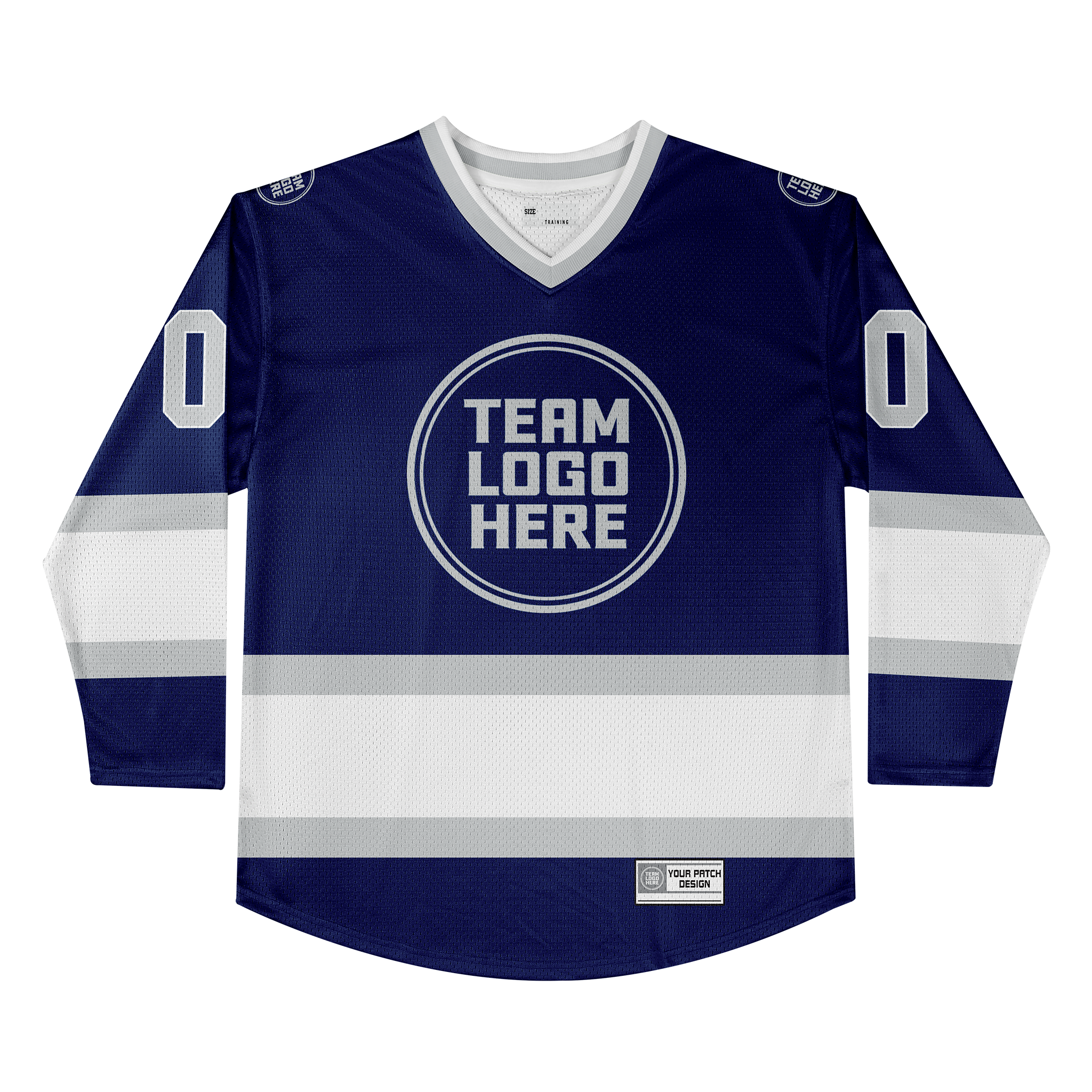 Custom Hockey Jersey Practice PS-107 NavySilverWhite