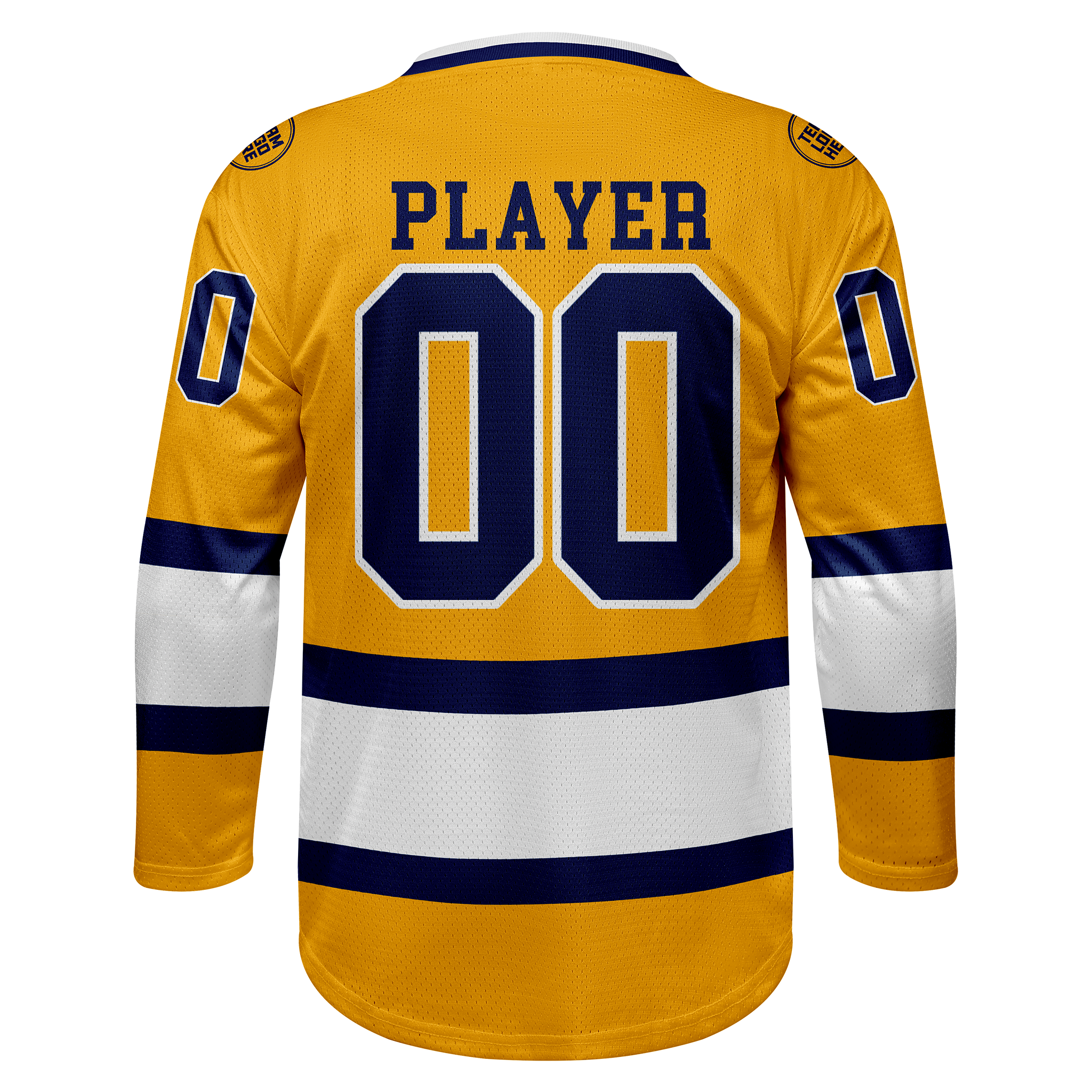 Custom Hockey Jersey Practice PS-107 GoldNavyWhite