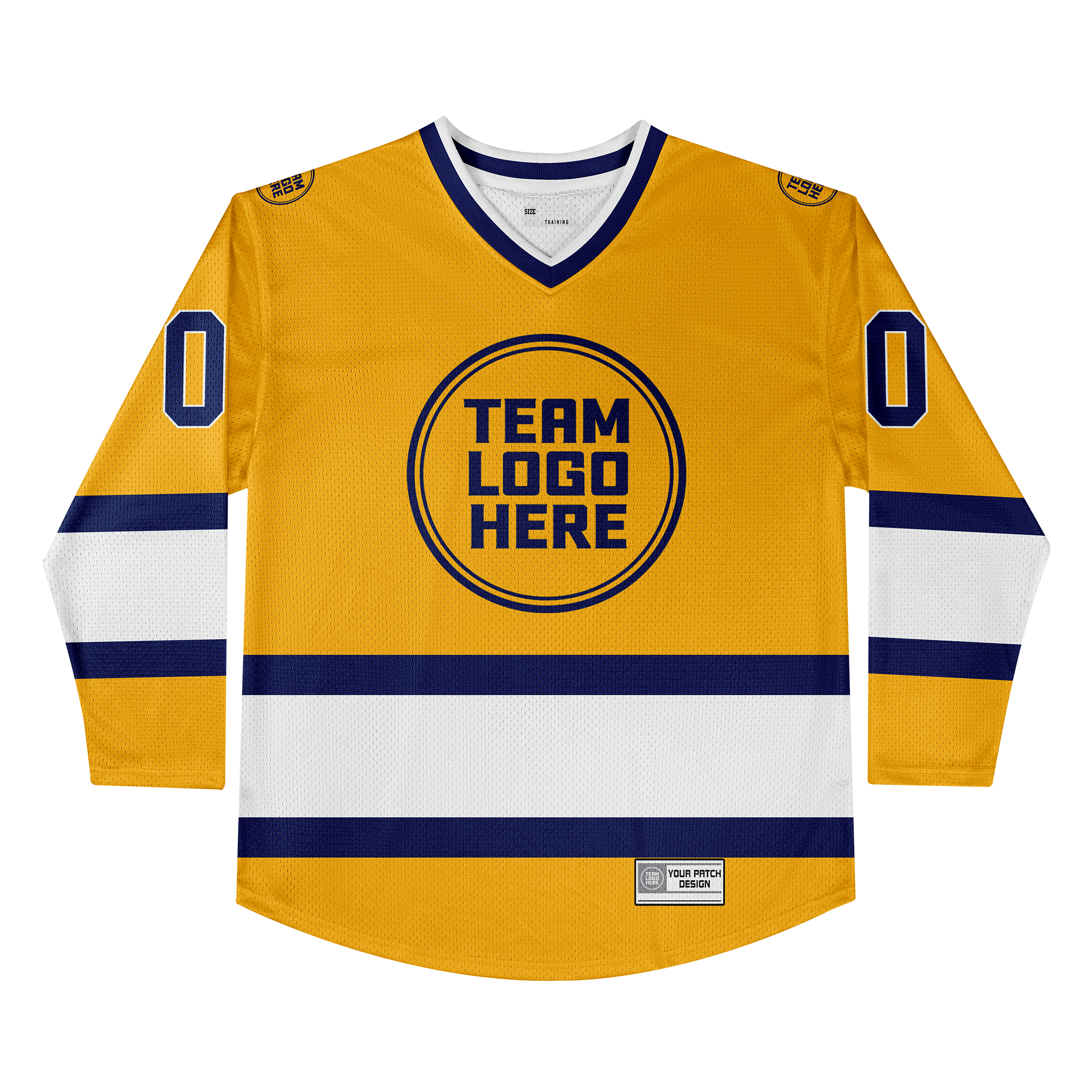 Custom Hockey Jersey Practice PS-107 GoldNavyWhite
