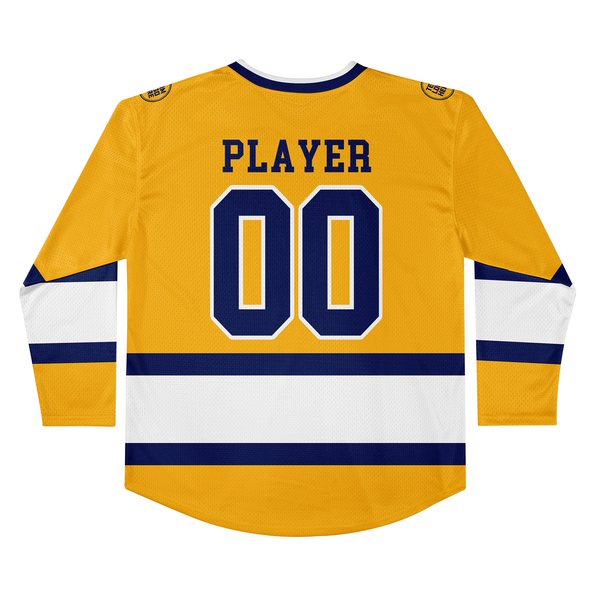 Custom Hockey Jersey Practice PS-107 GoldNavyWhite