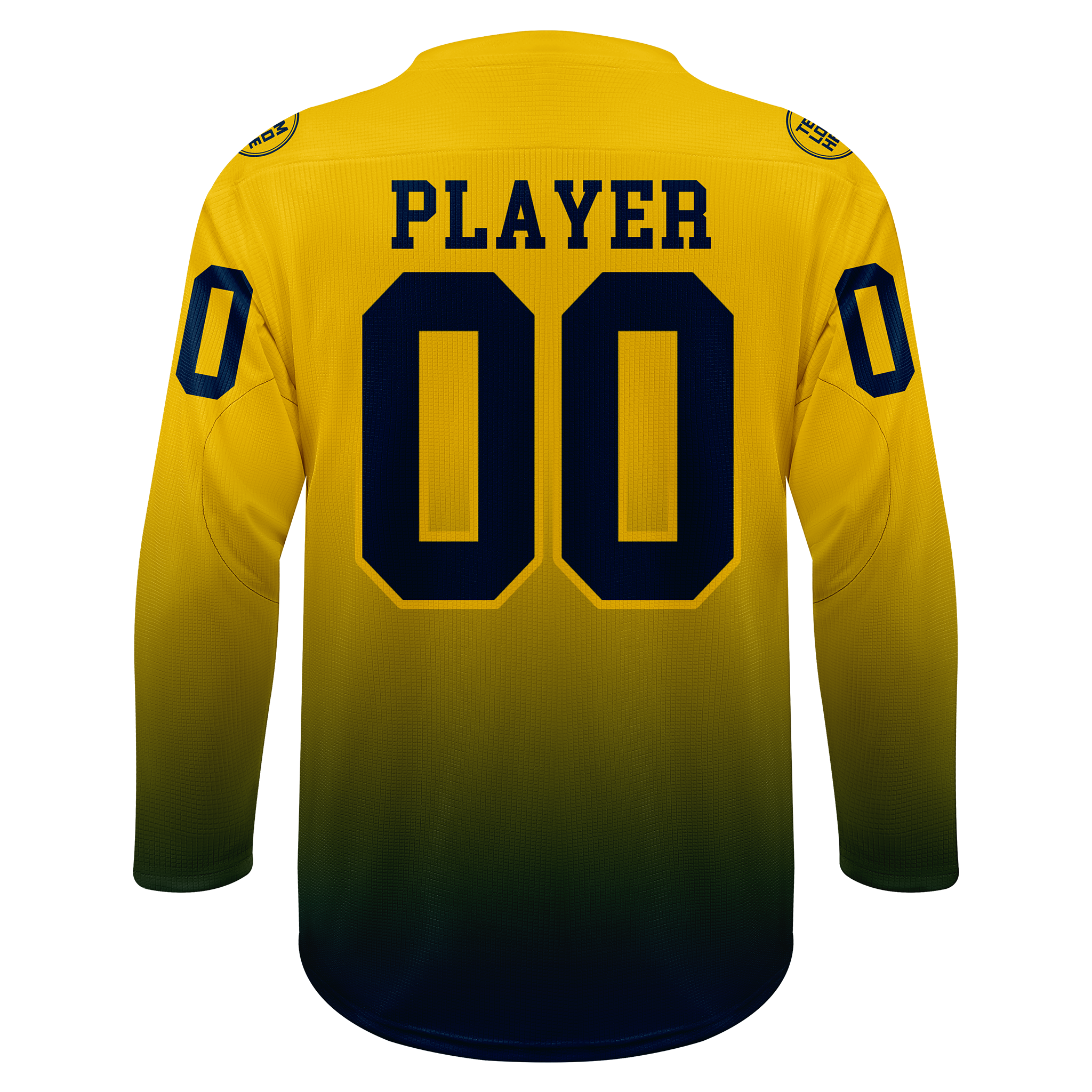 Custom Hockey Jersey Practice PSG-201 Gradient Fade Color GoldBlue