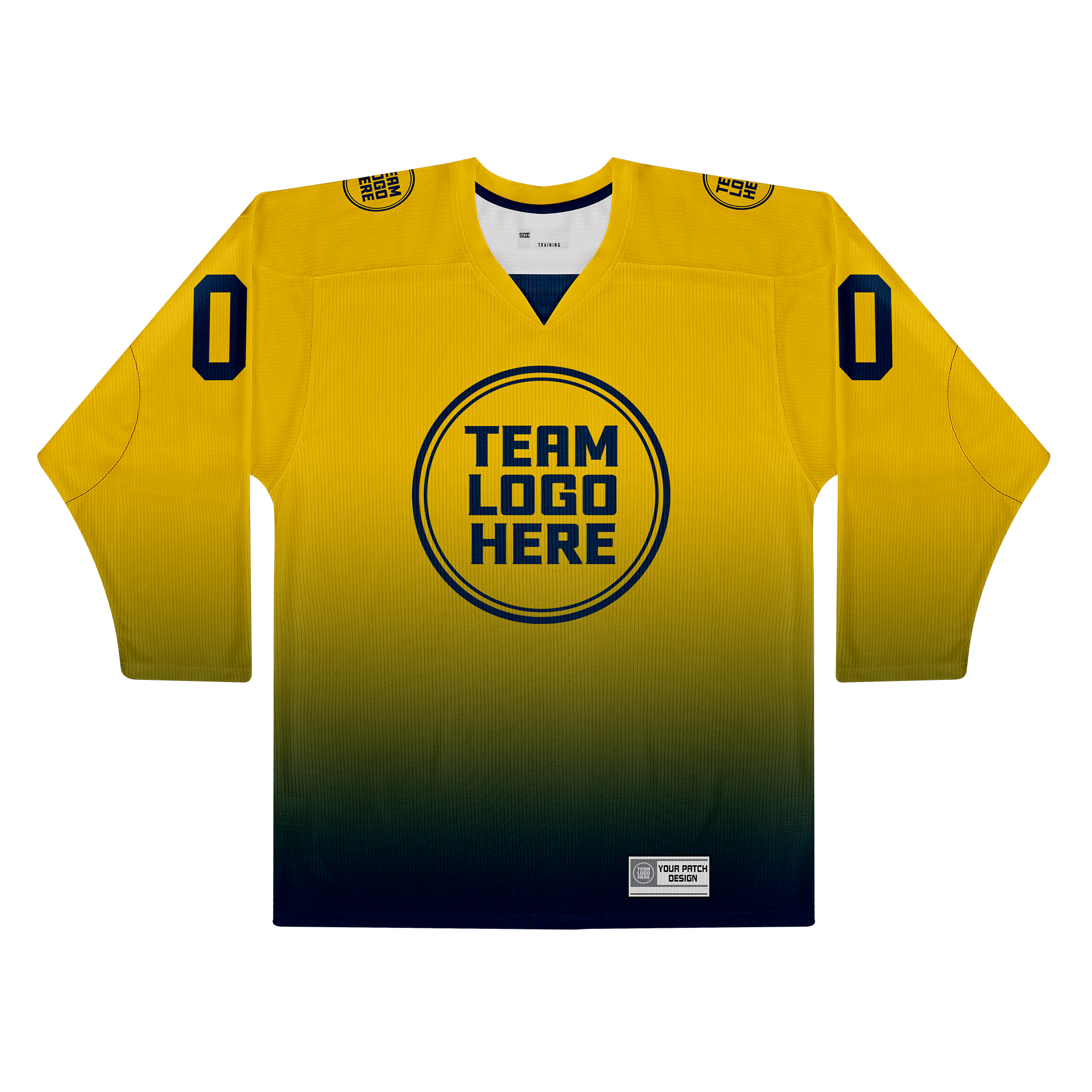 Custom Hockey Jersey Practice PSG-201 Gradient Fade Color GoldBlue