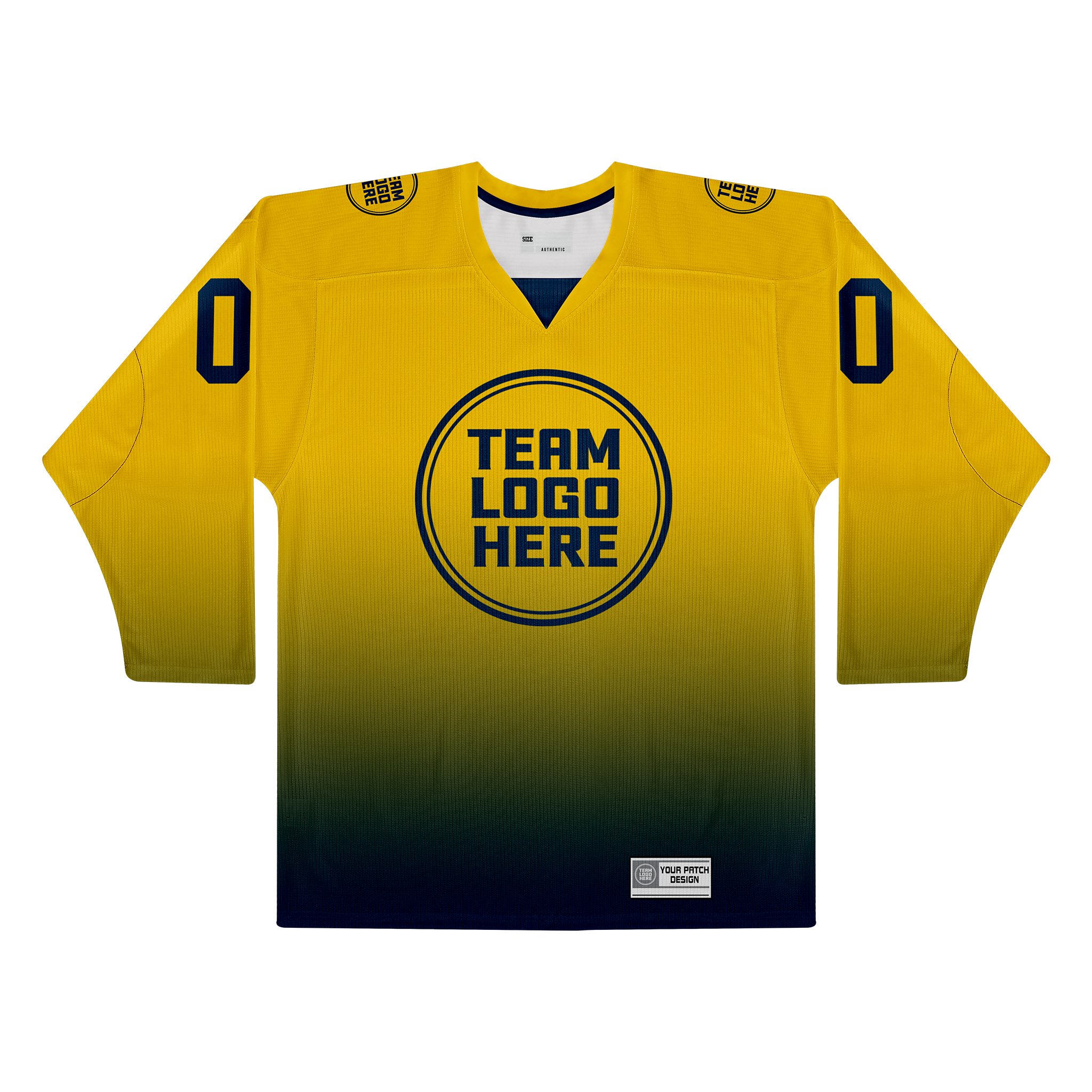 Custom Hockey Jersey Practice PSG-201 Gradient Fade Color GoldBlue