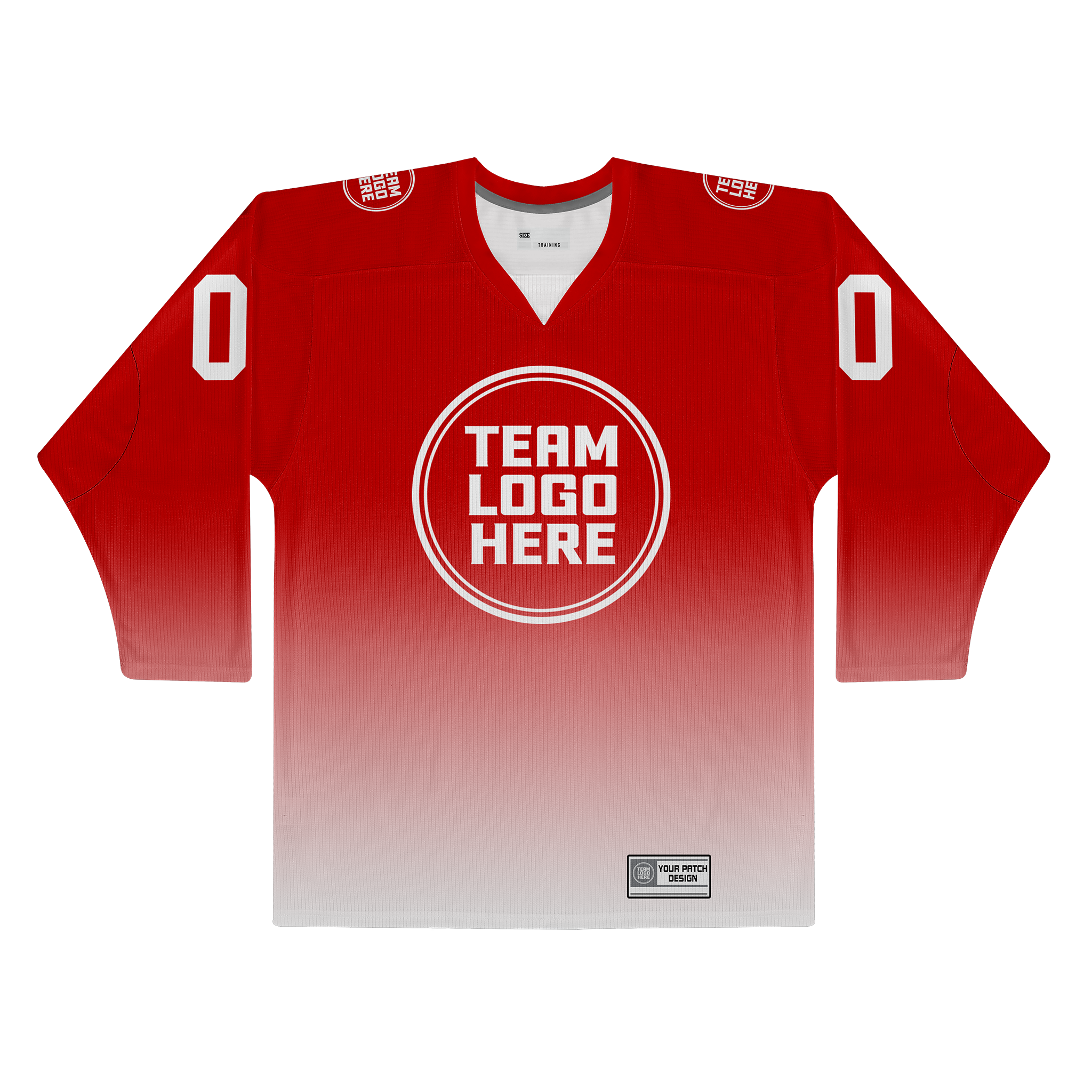 Custom Hockey Jersey Practice PSG-201 Gradient Fade Color RedWhite