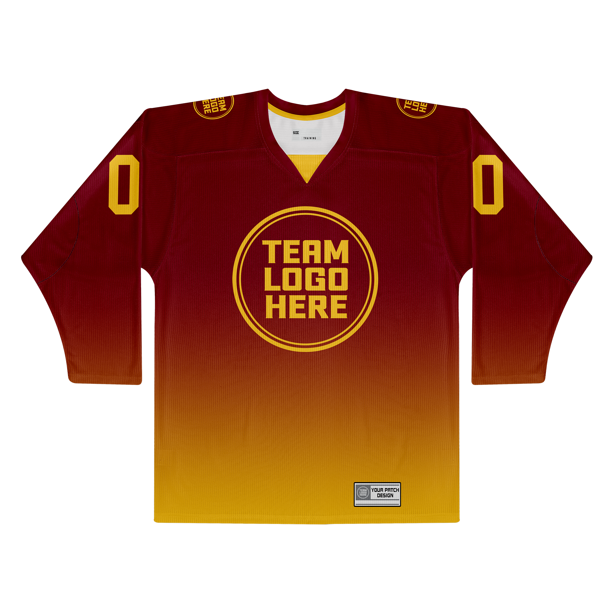 Custom Hockey Jersey Practice PSG-201 Gradient Fade Color MaroonGold