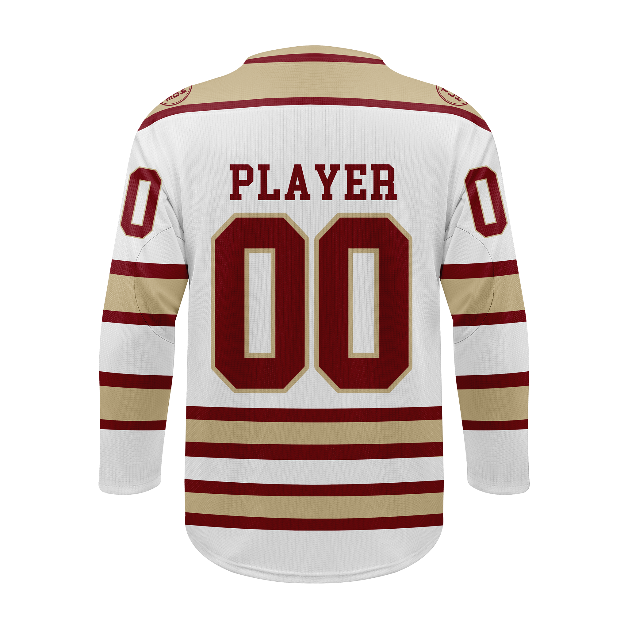 Custom Hockey Jersey Practice PS-202 WhiteRedTan