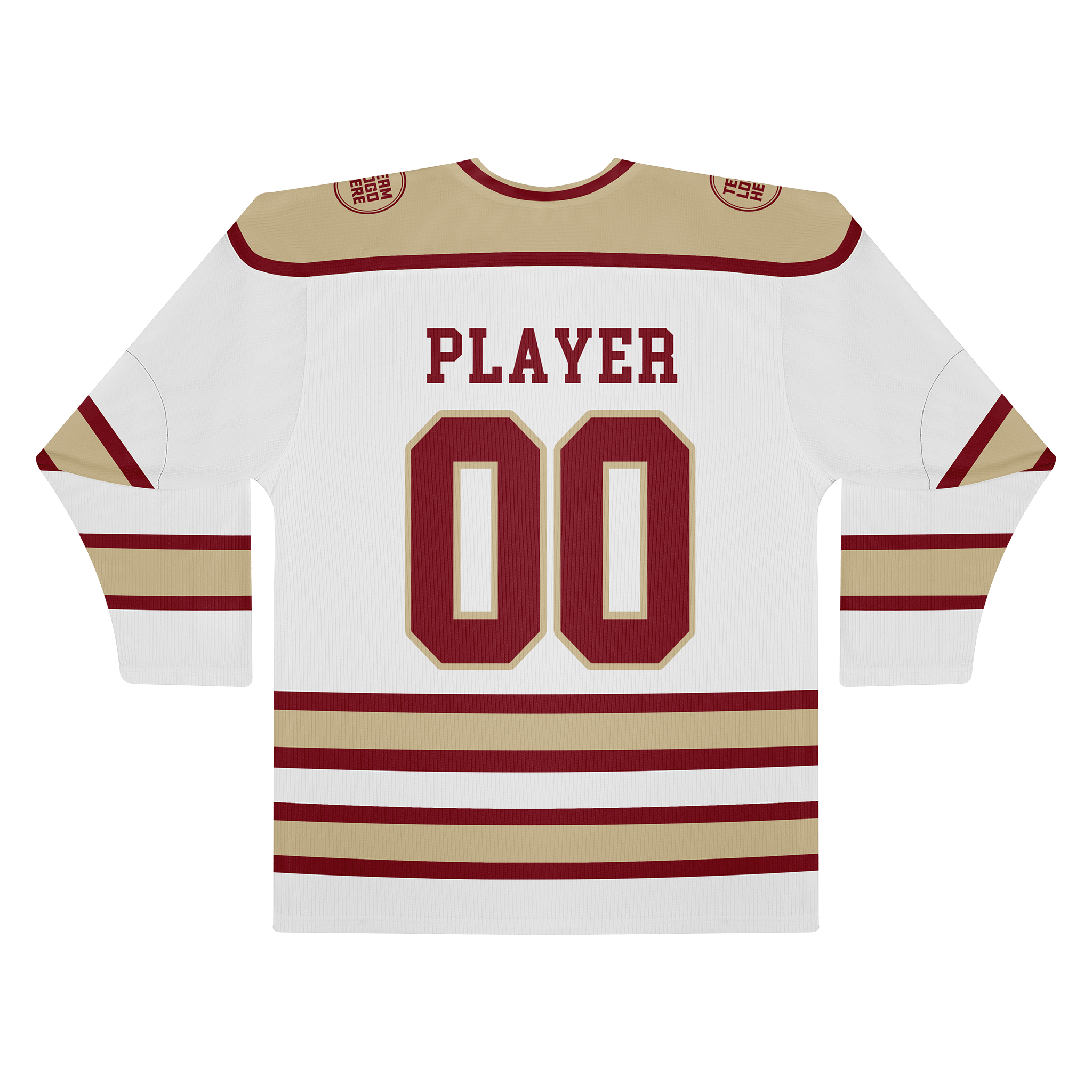 Custom Hockey Jersey Practice PS-202 WhiteRedTan