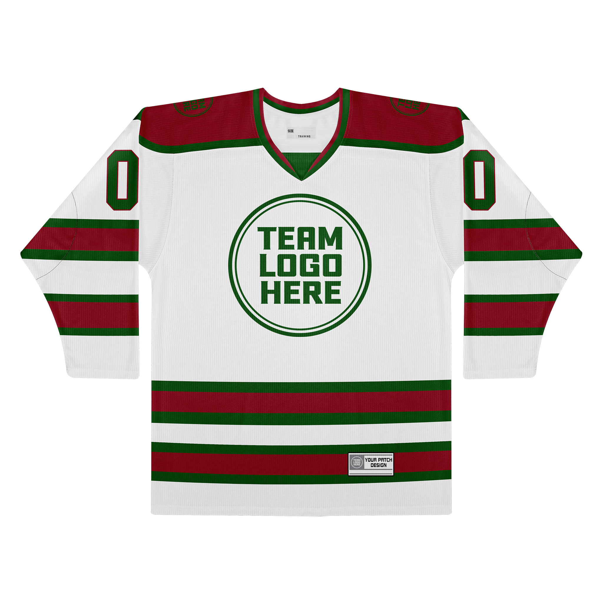 Custom Hockey Jersey Practice PS-202 WhiteGreenRed