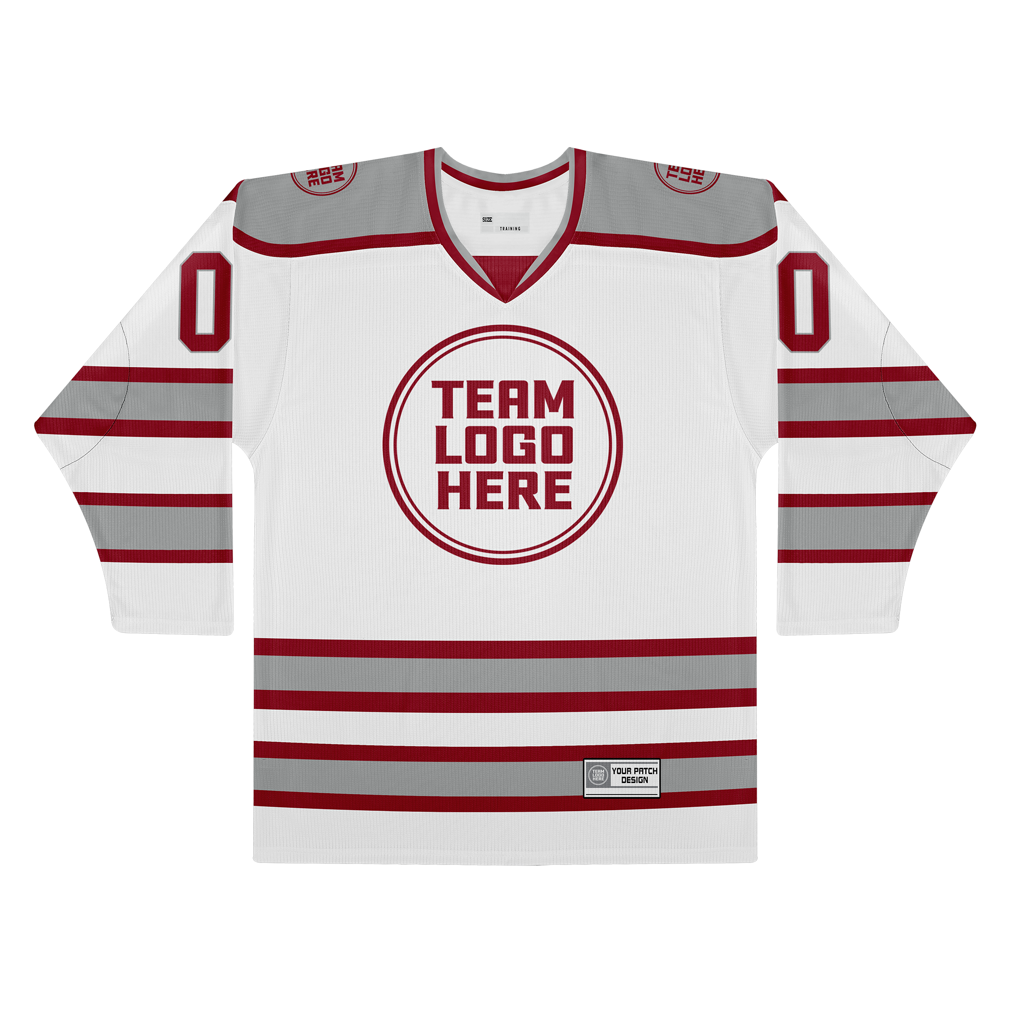 Custom Hockey Jersey Practice PS-202 WhiteRedSilver