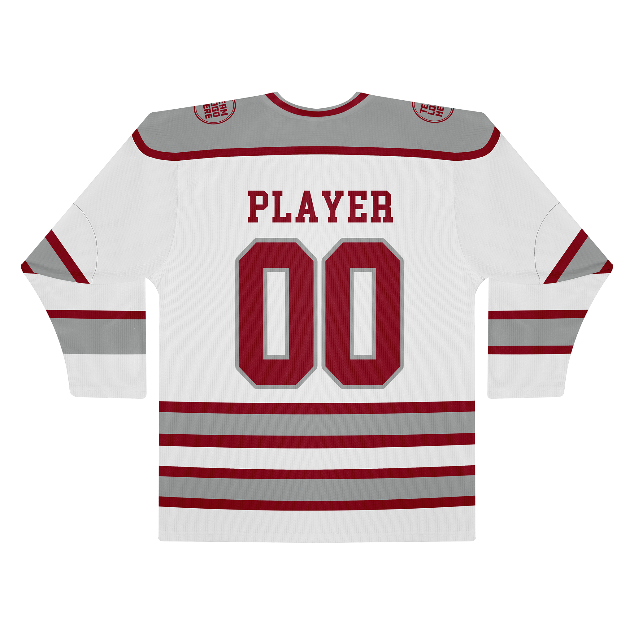 Custom Hockey Jersey Practice PS-202 WhiteRedSilver