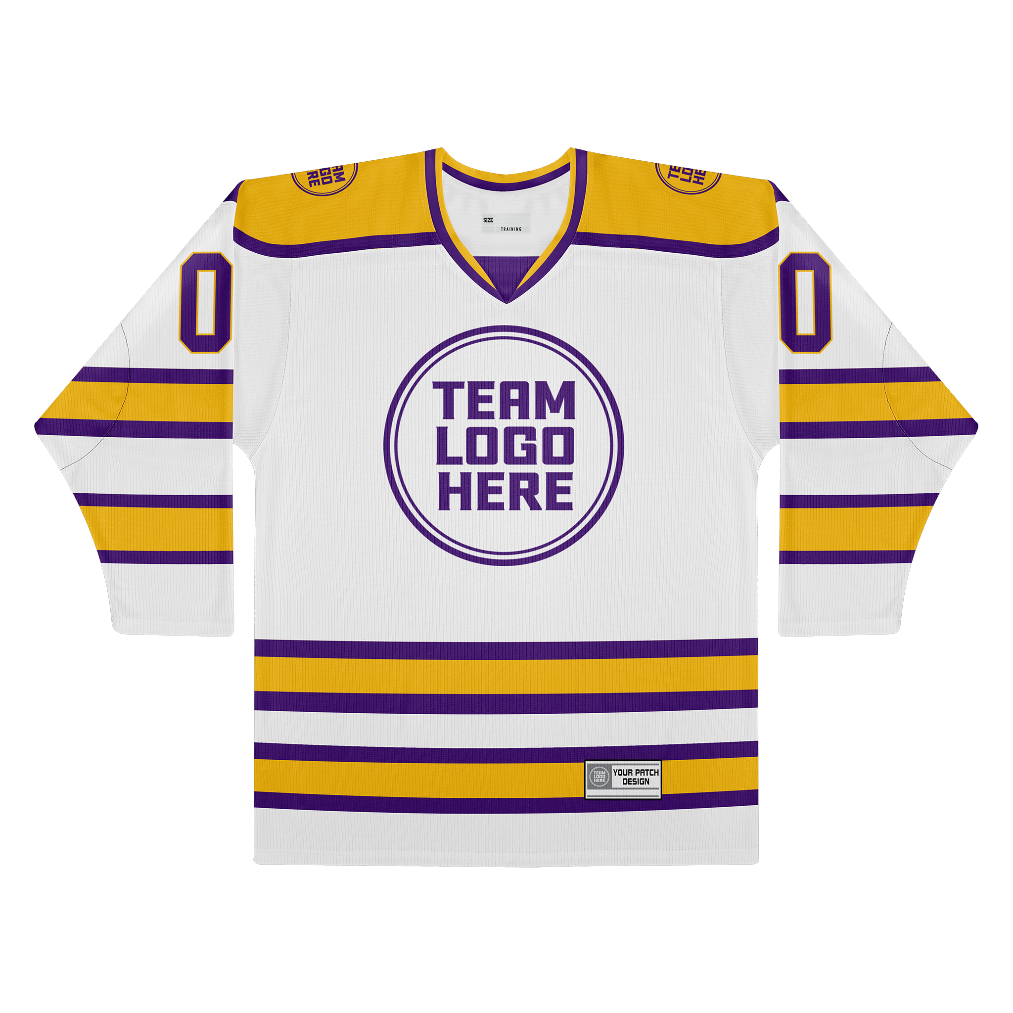 Custom Hockey Jersey Practice PS-202 WhitePurpleGold