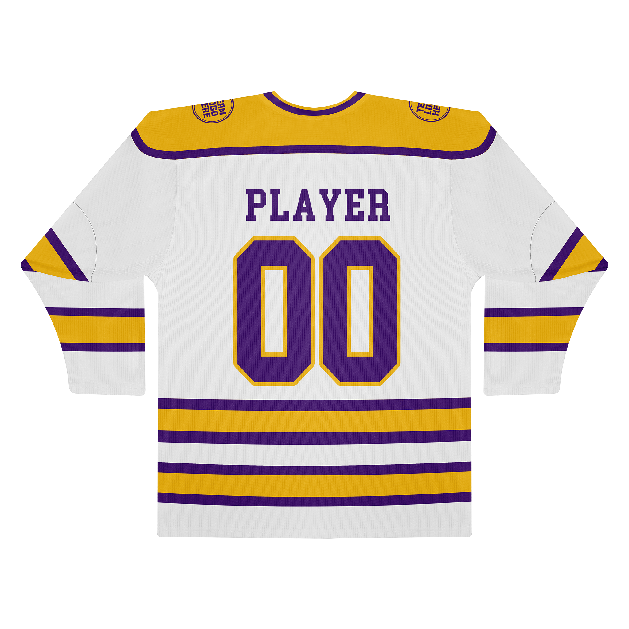 Custom Hockey Jersey Practice PS-202 WhitePurpleGold