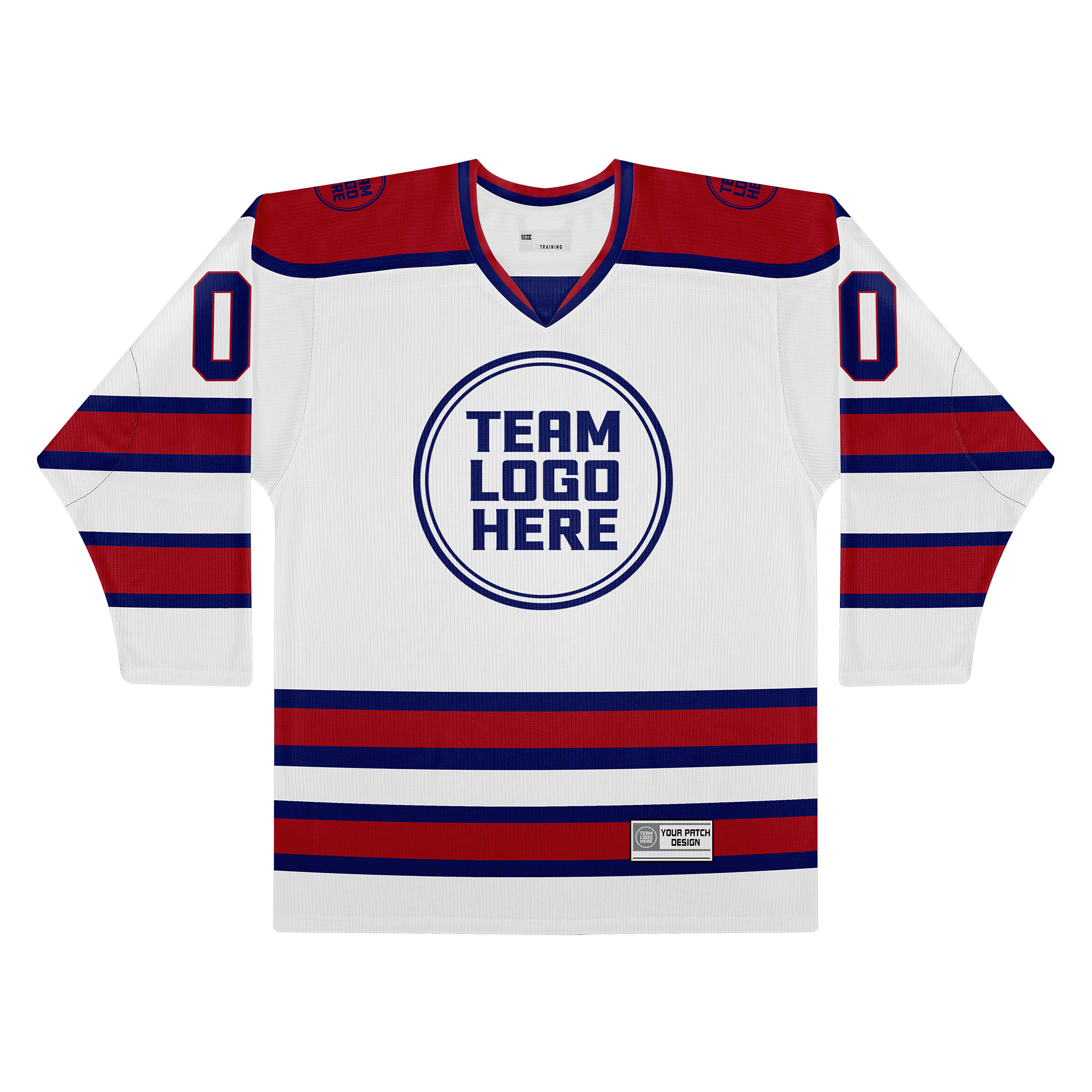 Custom Hockey Jersey Practice PS-202 WhiteNavyRed