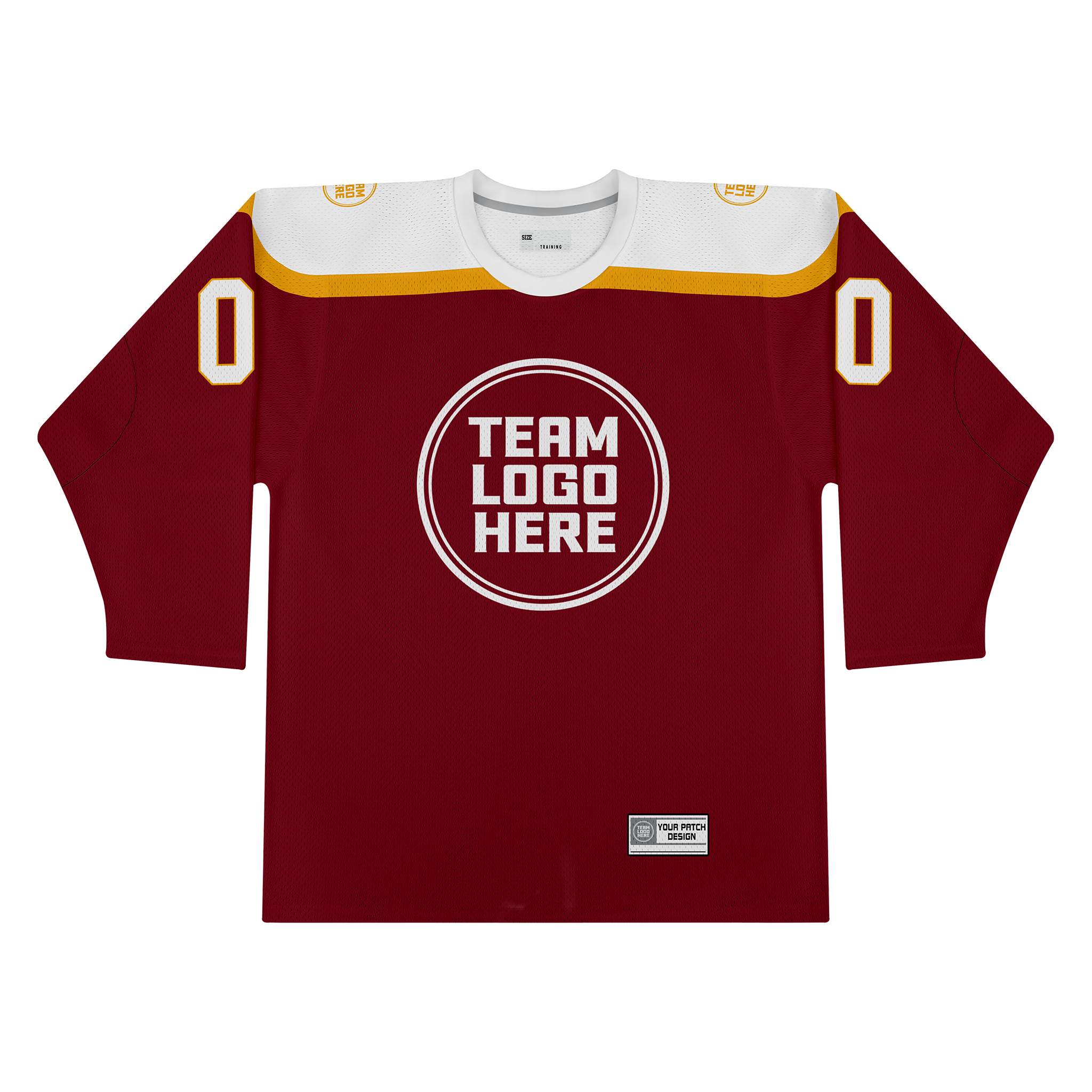 Custom Hockey Jersey Practice PS-301 RedWhiteGold (Sample)