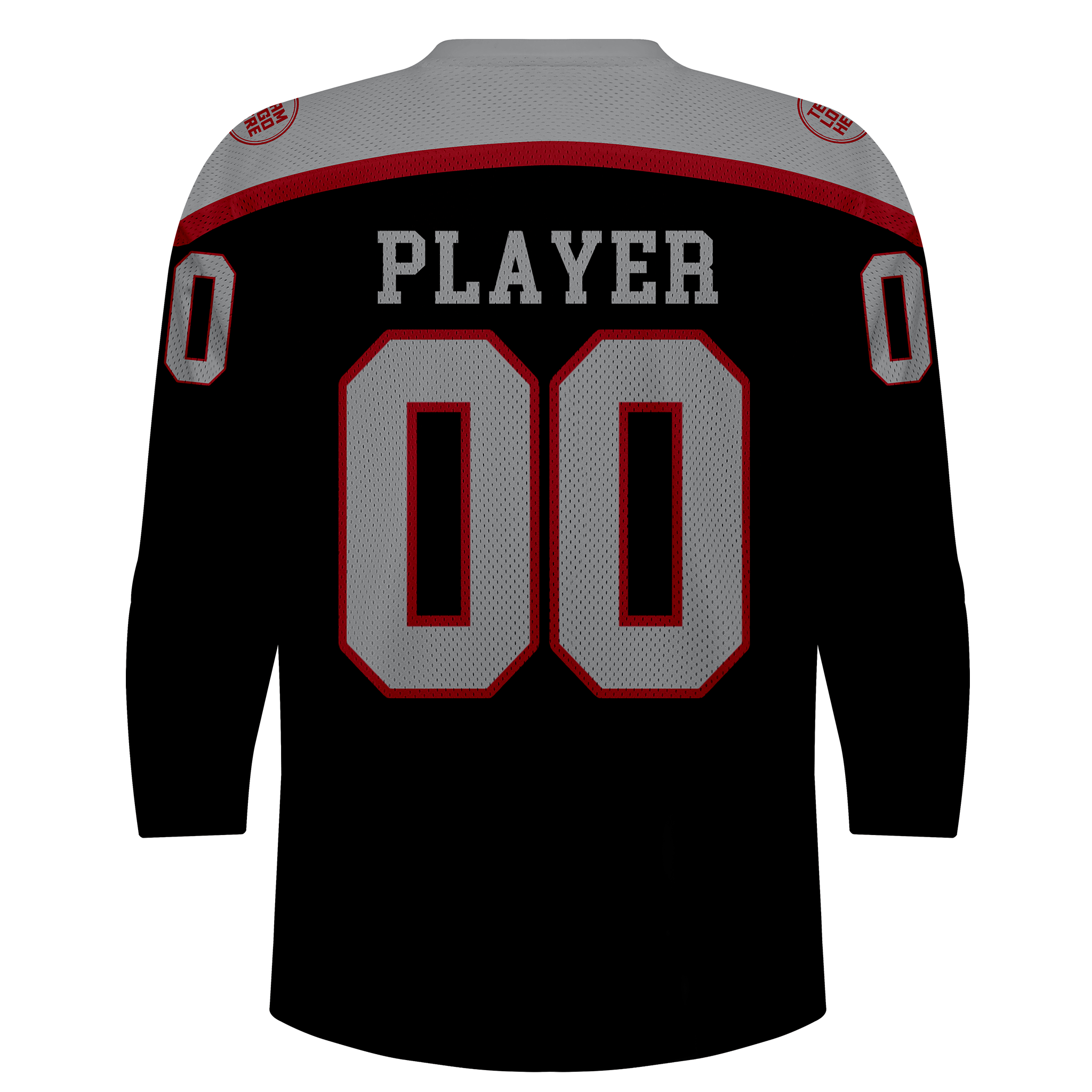 Custom Hockey Jersey Practice PS-301 BlackGrayRed (Sample)