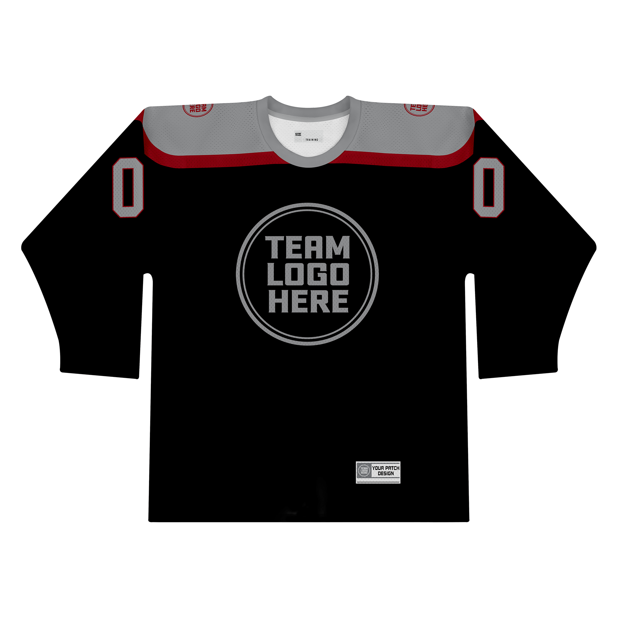 Custom Hockey Jersey Practice PS-301 BlackGrayRed (Sample)