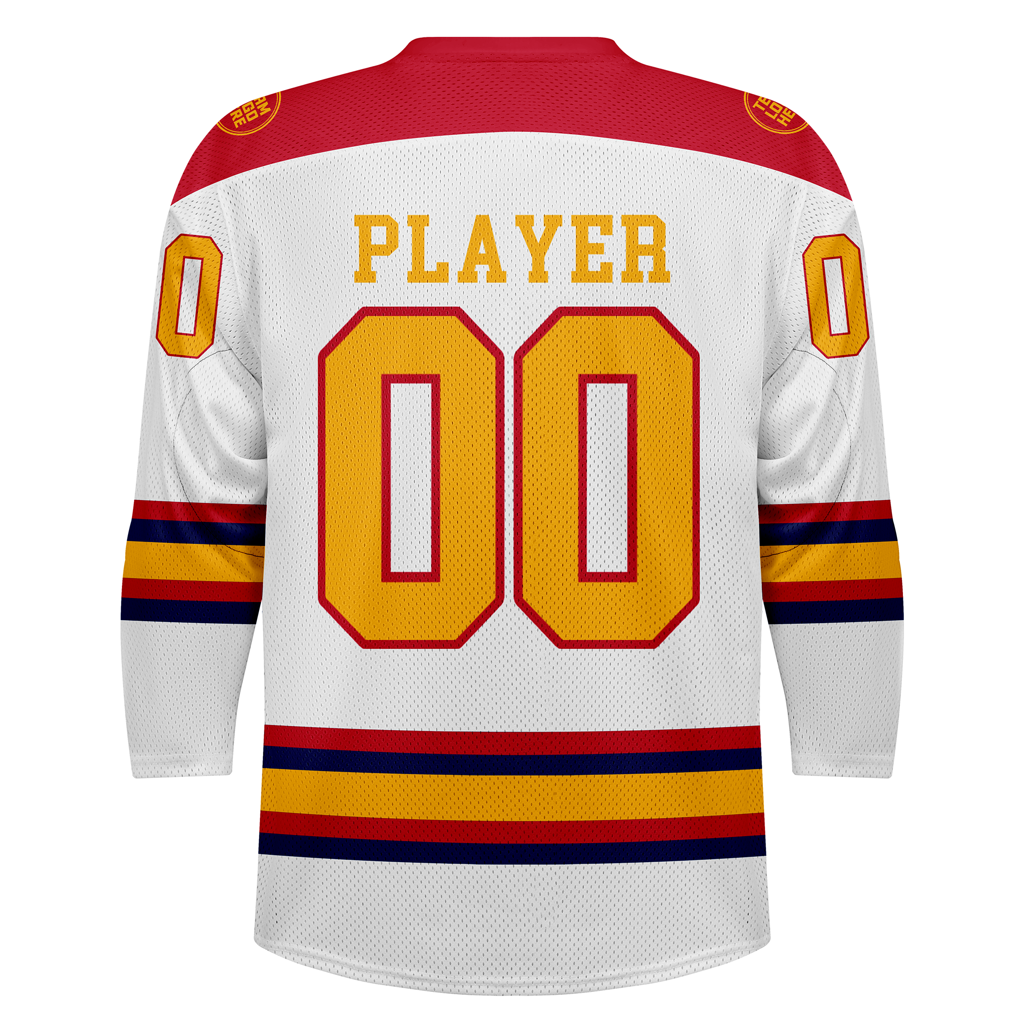 Custom Hockey Jersey Practice PS-302 WhiteRedNavyGold