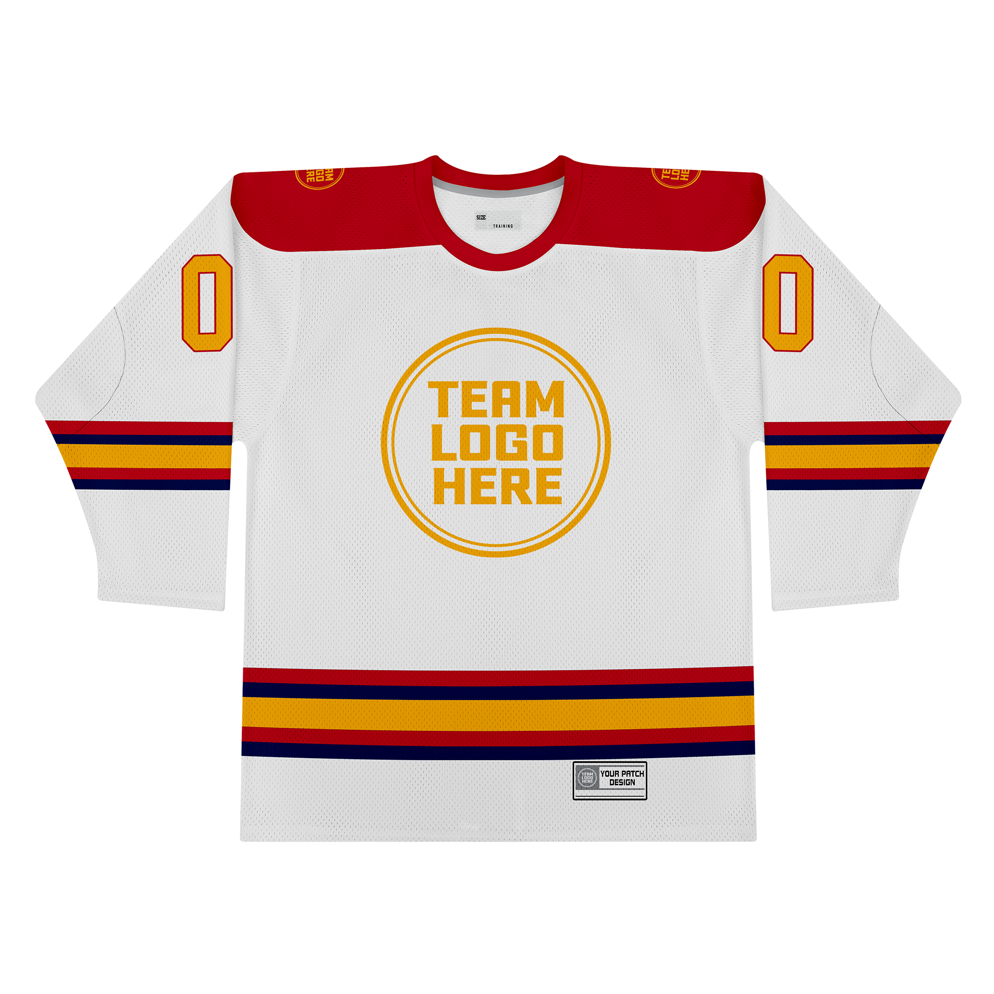 Custom Hockey Jersey Practice PS-302 WhiteRedNavyGold