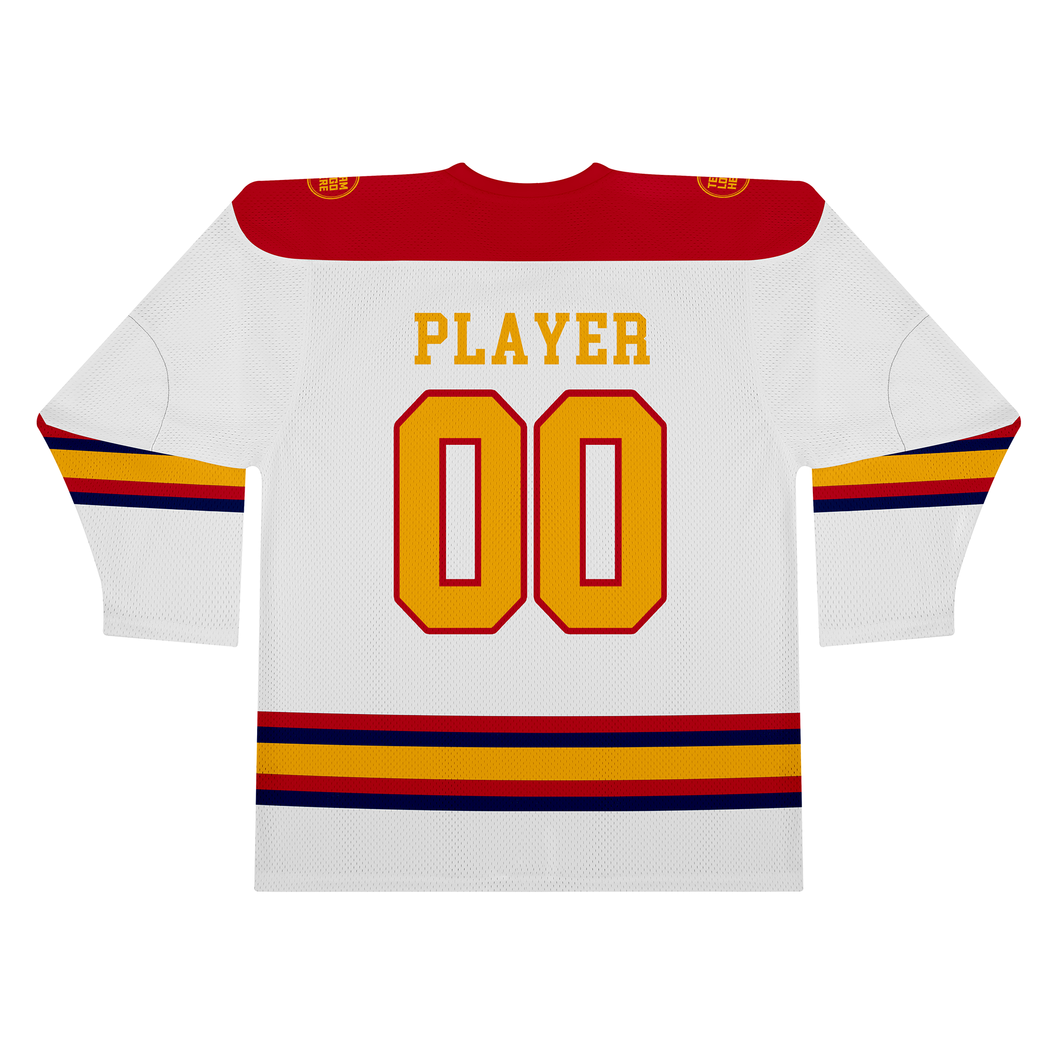 Custom Hockey Jersey Practice PS-302 WhiteRedNavyGold