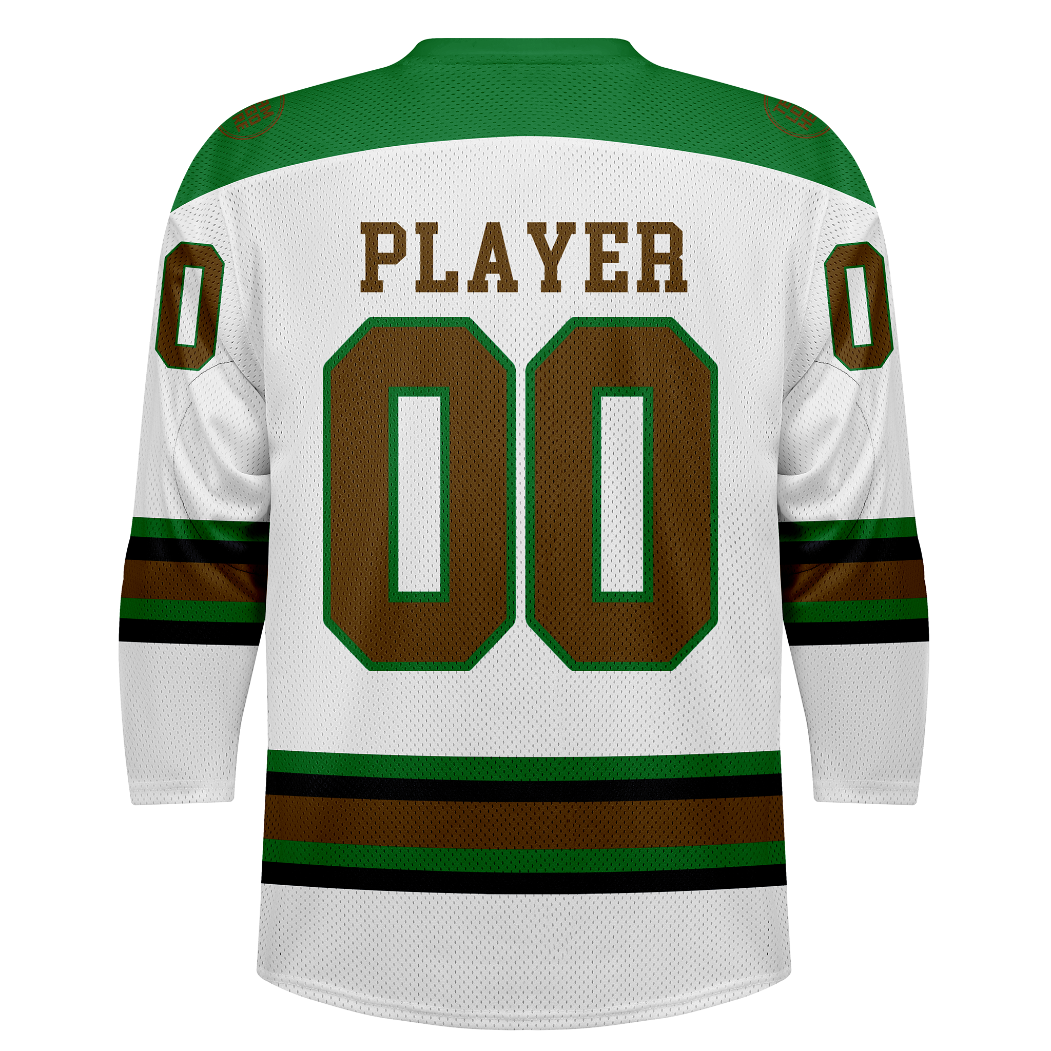 Custom Hockey Jersey Practice PS-302 WhiteGreenBlackBrown