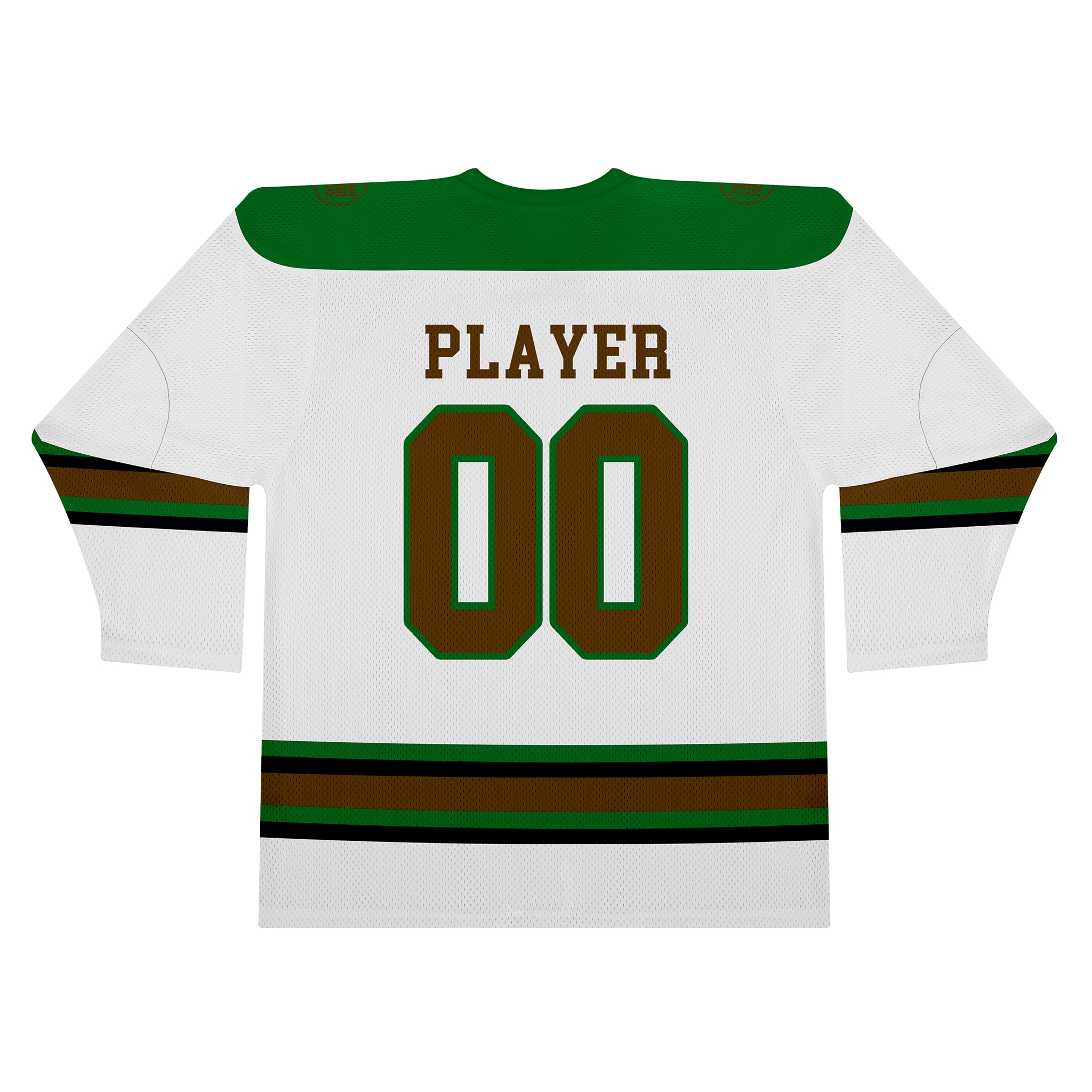 Custom Hockey Jersey Practice PS-302 WhiteGreenBlackBrown