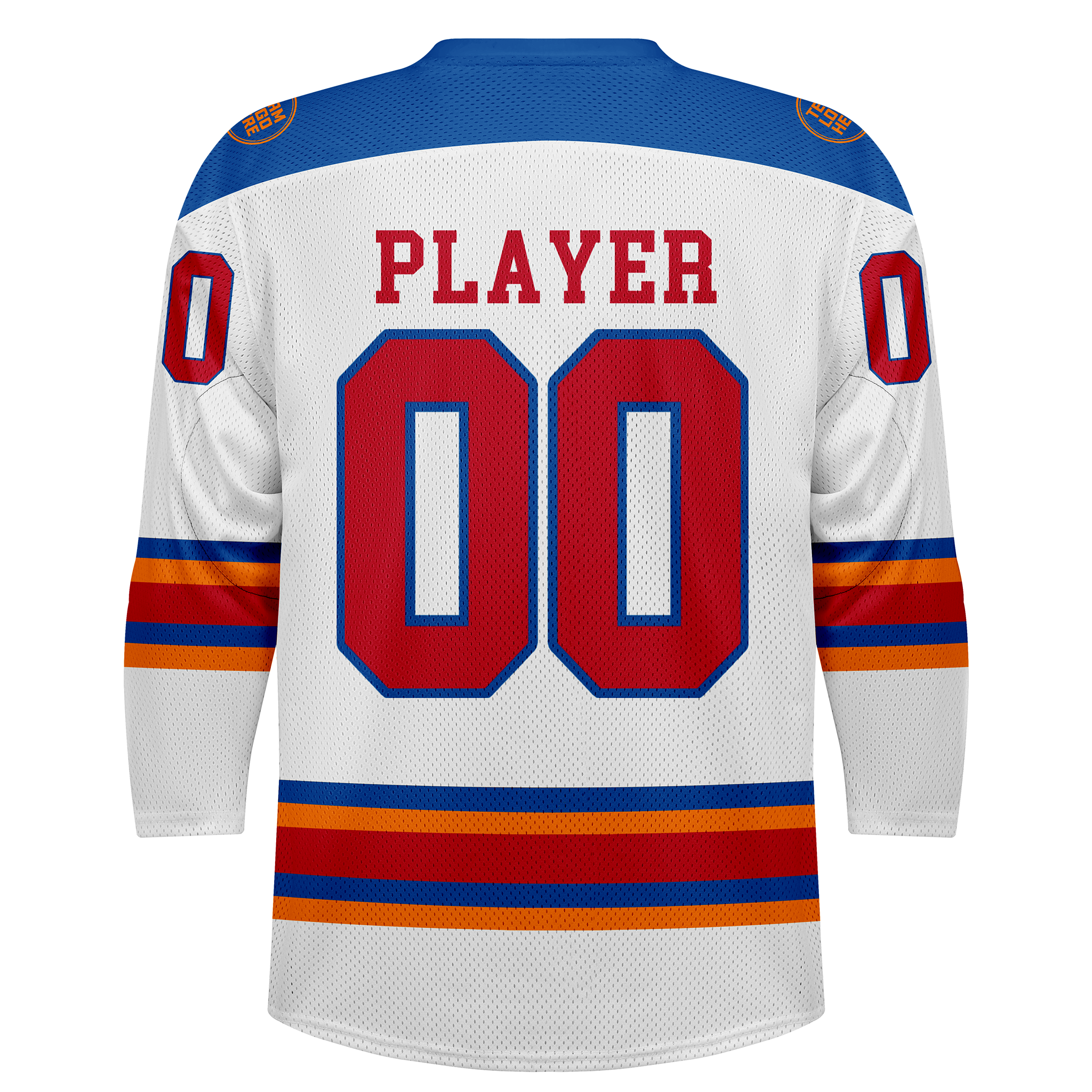 Custom Hockey Jersey Practice PS-302 WhiteRoyalOrangeRed