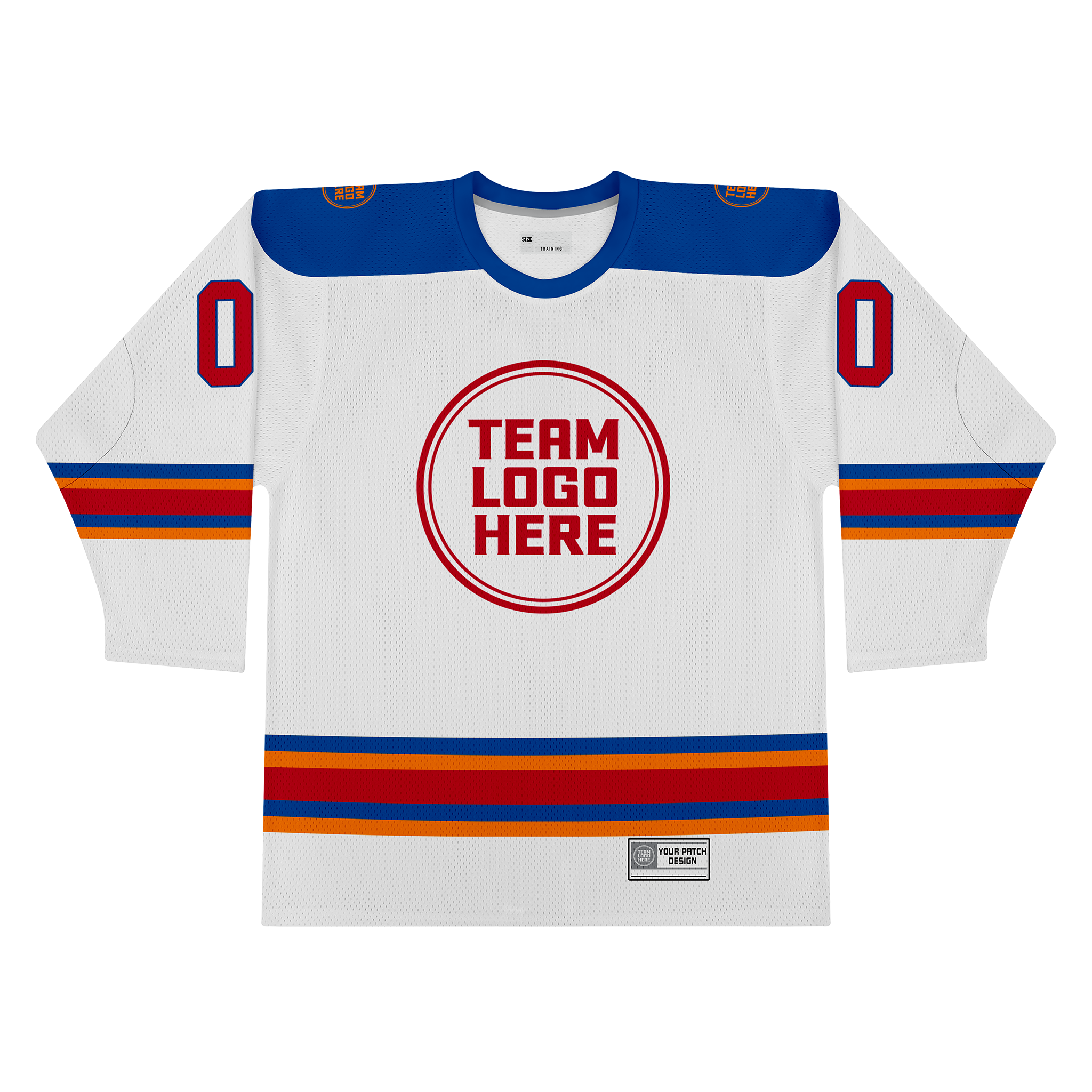 Custom Hockey Jersey Practice PS-302 WhiteRoyalOrangeRed