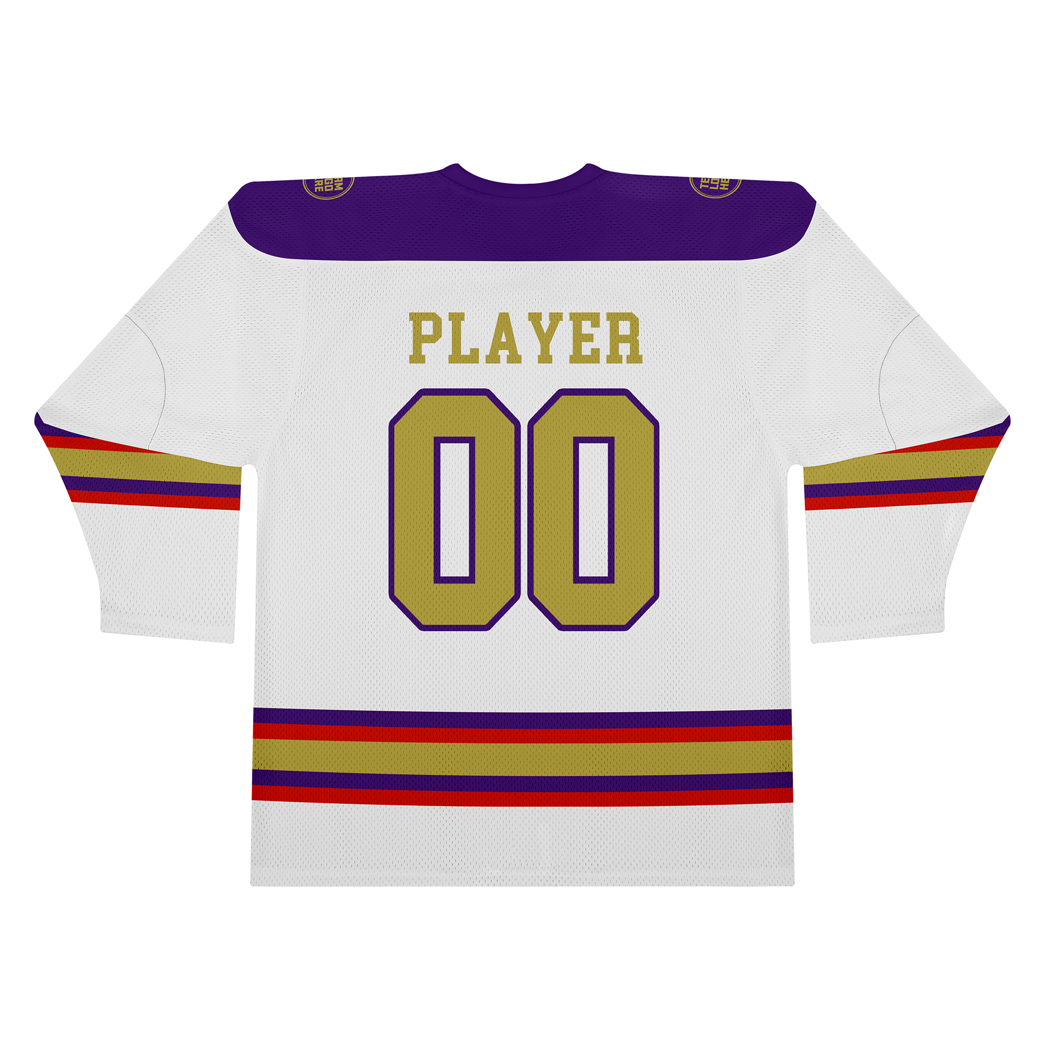 Custom Hockey Jersey Practice PS-302 WhitePurpleScarletGold (Sample)