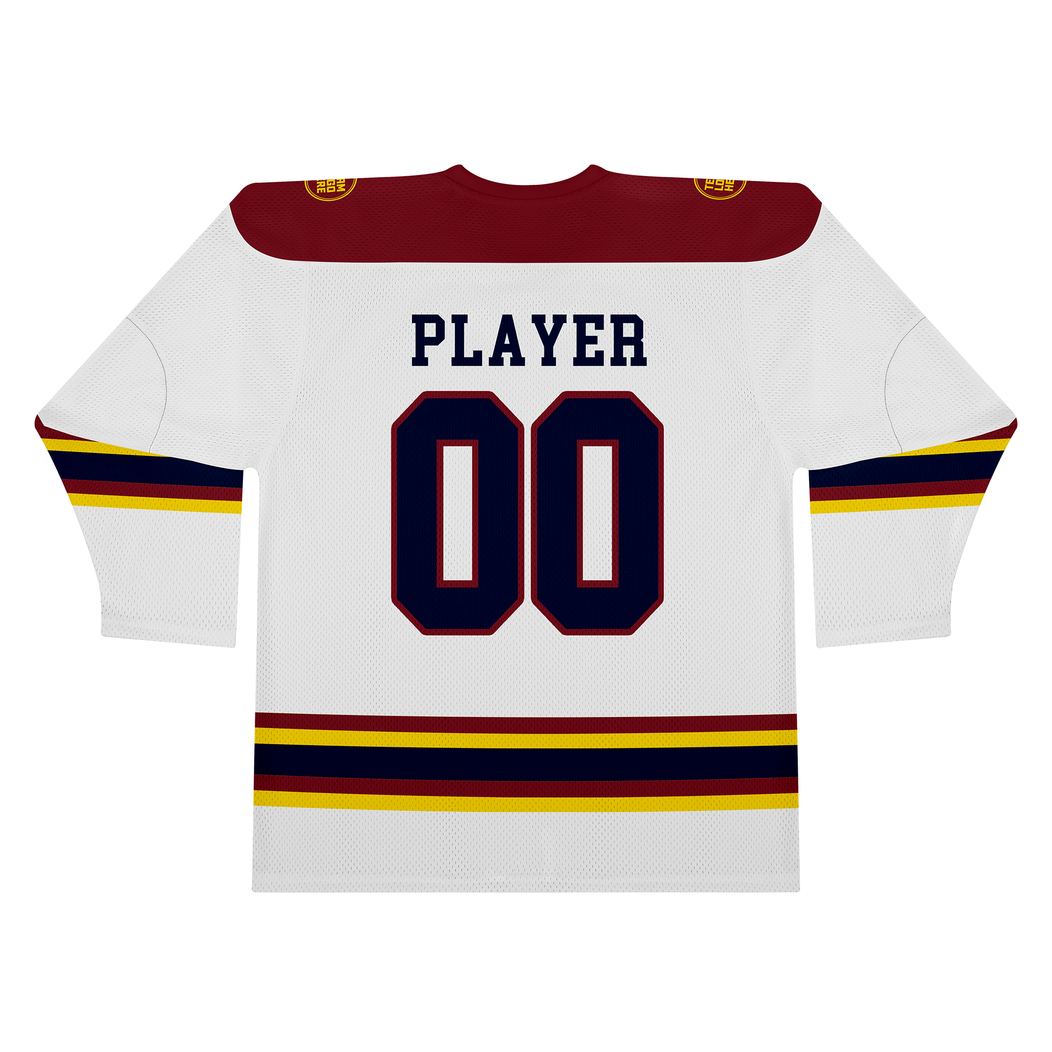 Custom Hockey Jersey Practice PS-302 WhiteBurgundyGoldNavy