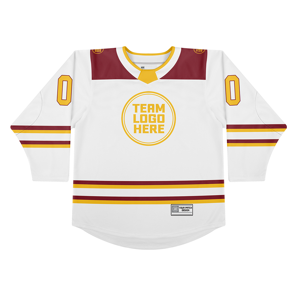 Custom Hockey Jersey Varsity Teamwear VT-101 WhiteRedGold