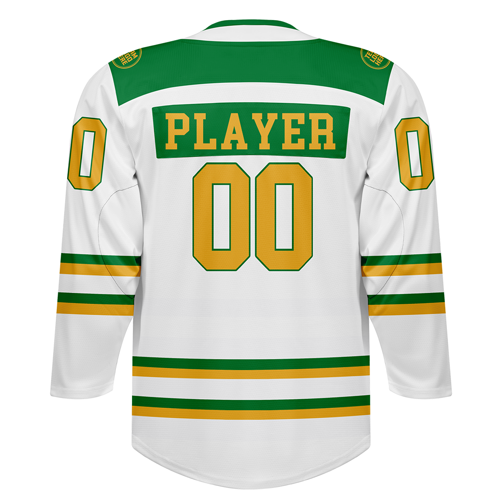 Custom Hockey Jersey Varsity Teamwear VT-101 WhiteGreenGold