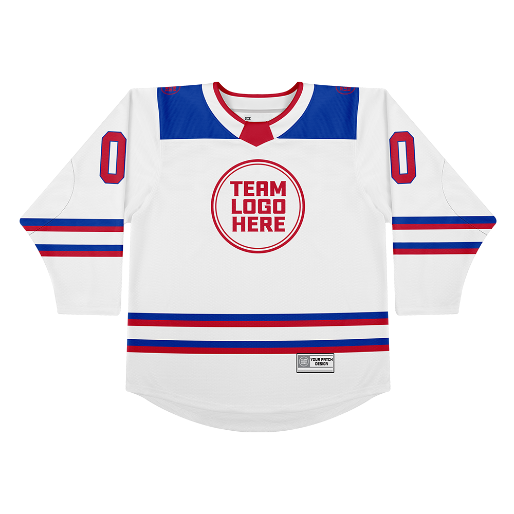 Custom Hockey Jersey Varsity Teamwear VT-101 WhiteRoyalRed
