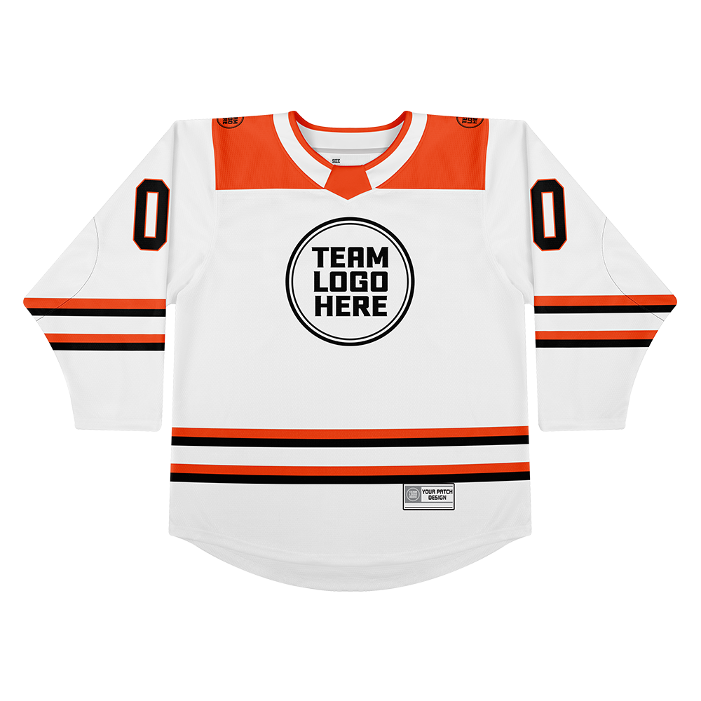 Custom Hockey Jersey Varsity Teamwear VT-101 WhiteOrangeBlack