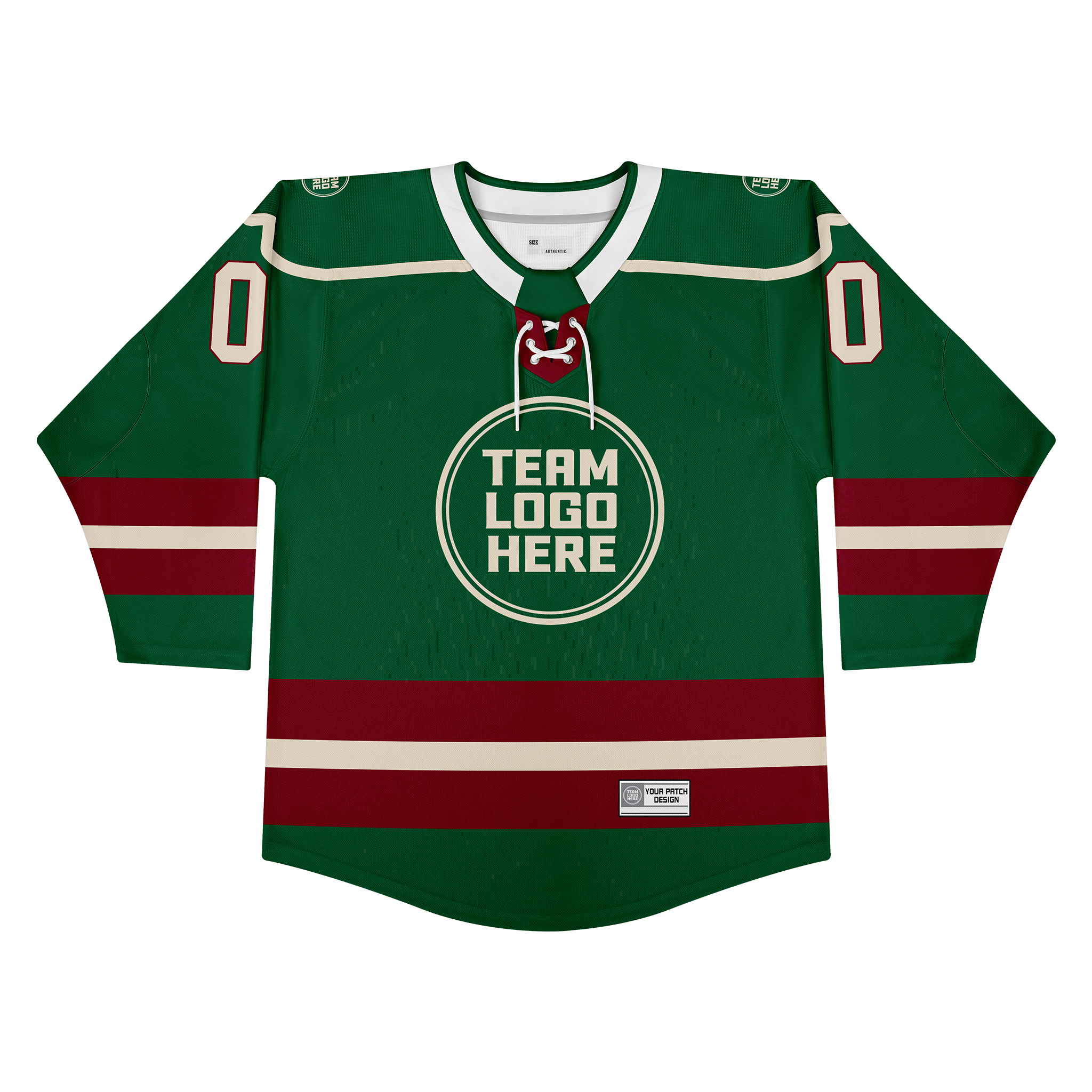 Custom Hockey Jersey Varsity Teamwear VT-202 ForestBeigeWine