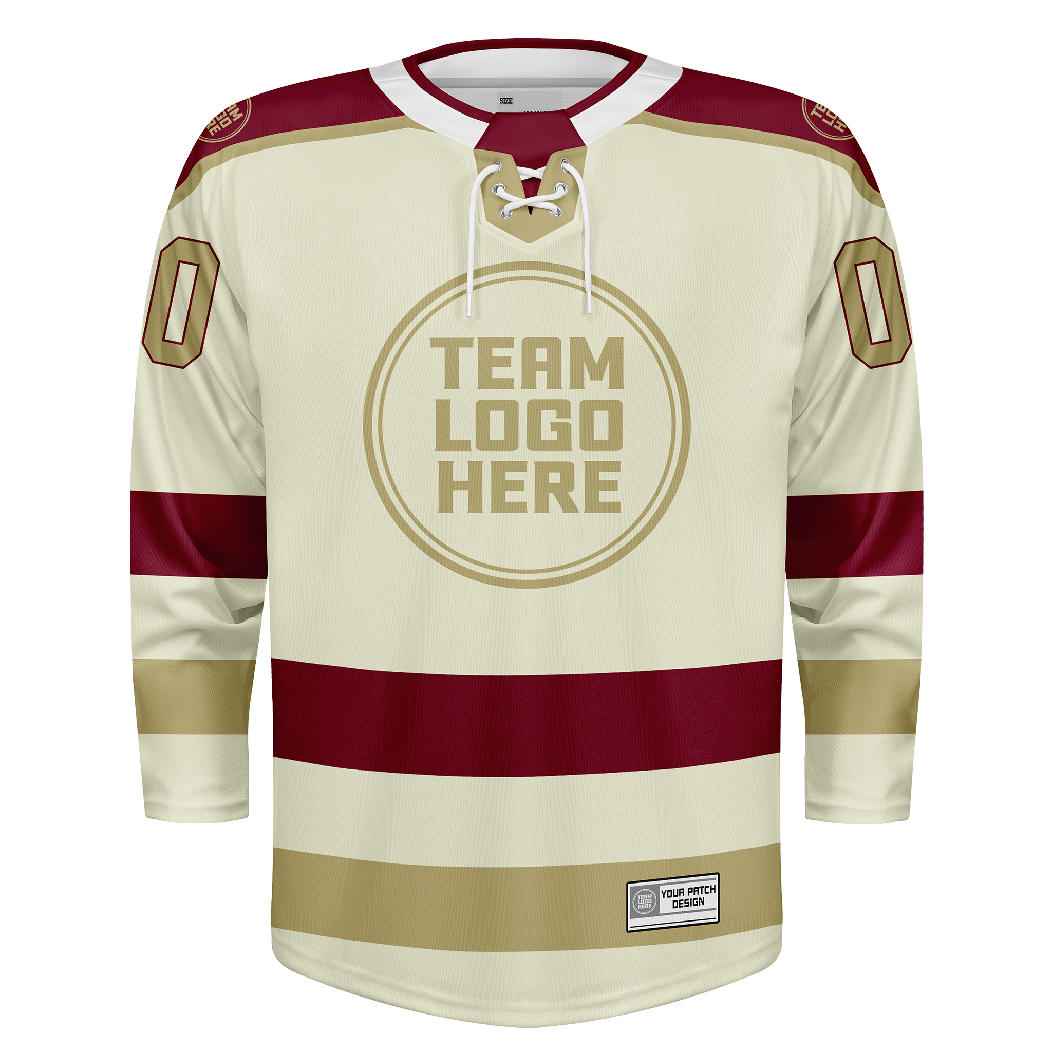 Custom Hockey Jersey Varsity Teamwear VT-208 WhiteMaroonGold