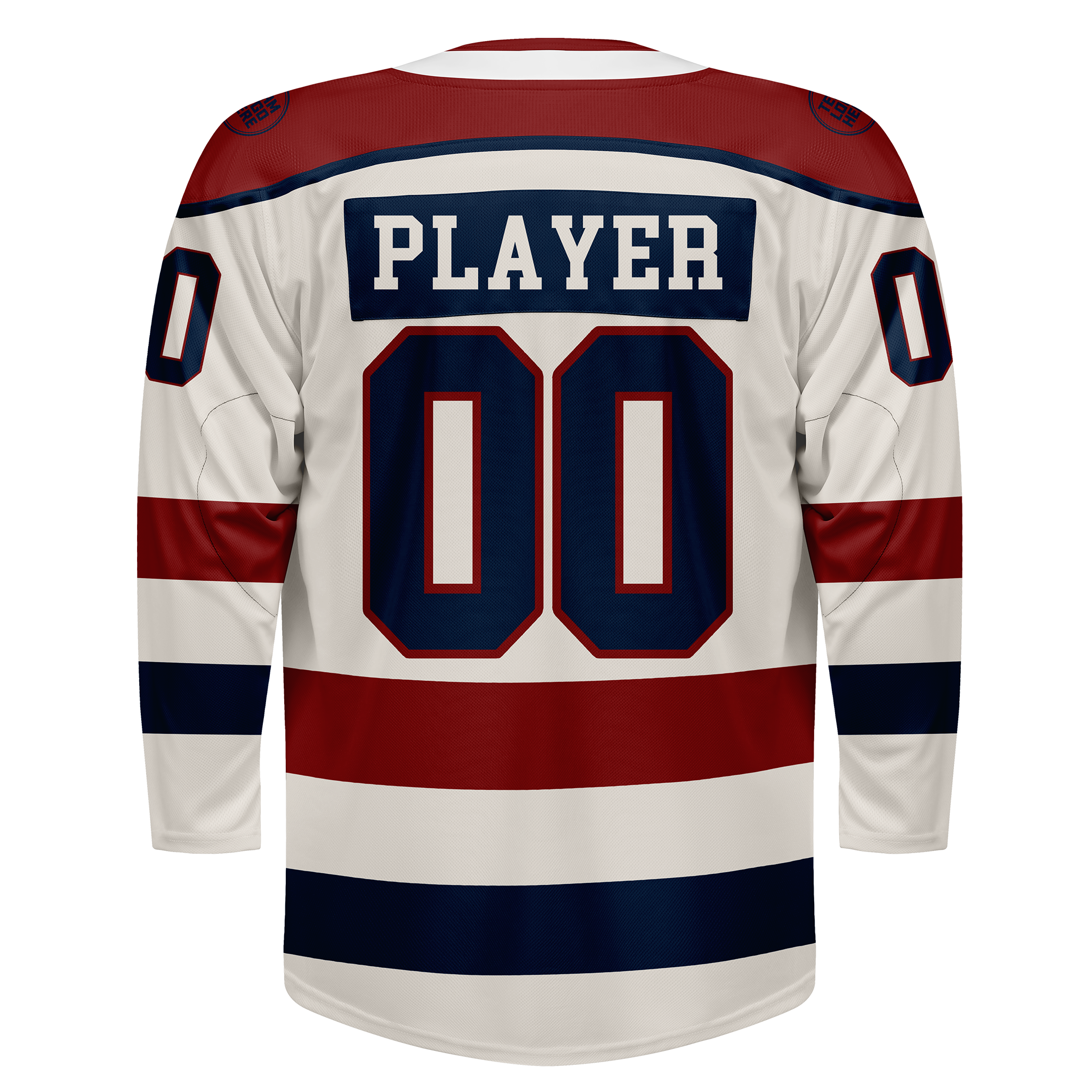 Custom Hockey Jersey Varsity Teamwear VT-208 BeigeBurgundyNavy