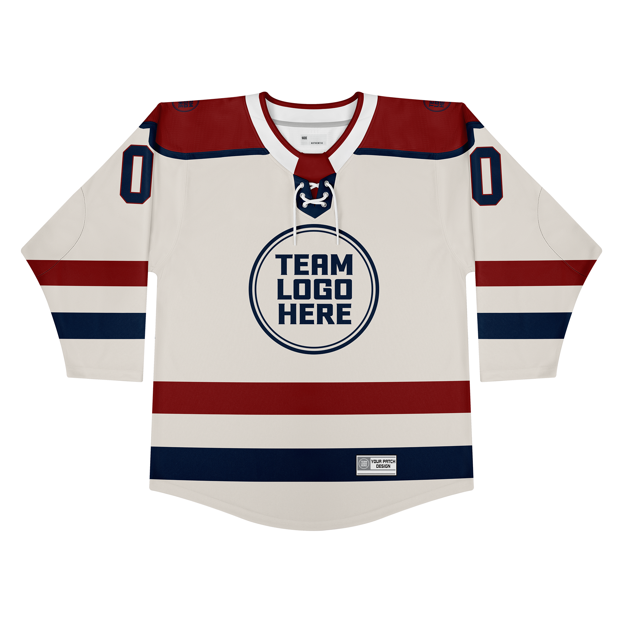 Custom Hockey Jersey Varsity Teamwear VT-208 BeigeBurgundyNavy