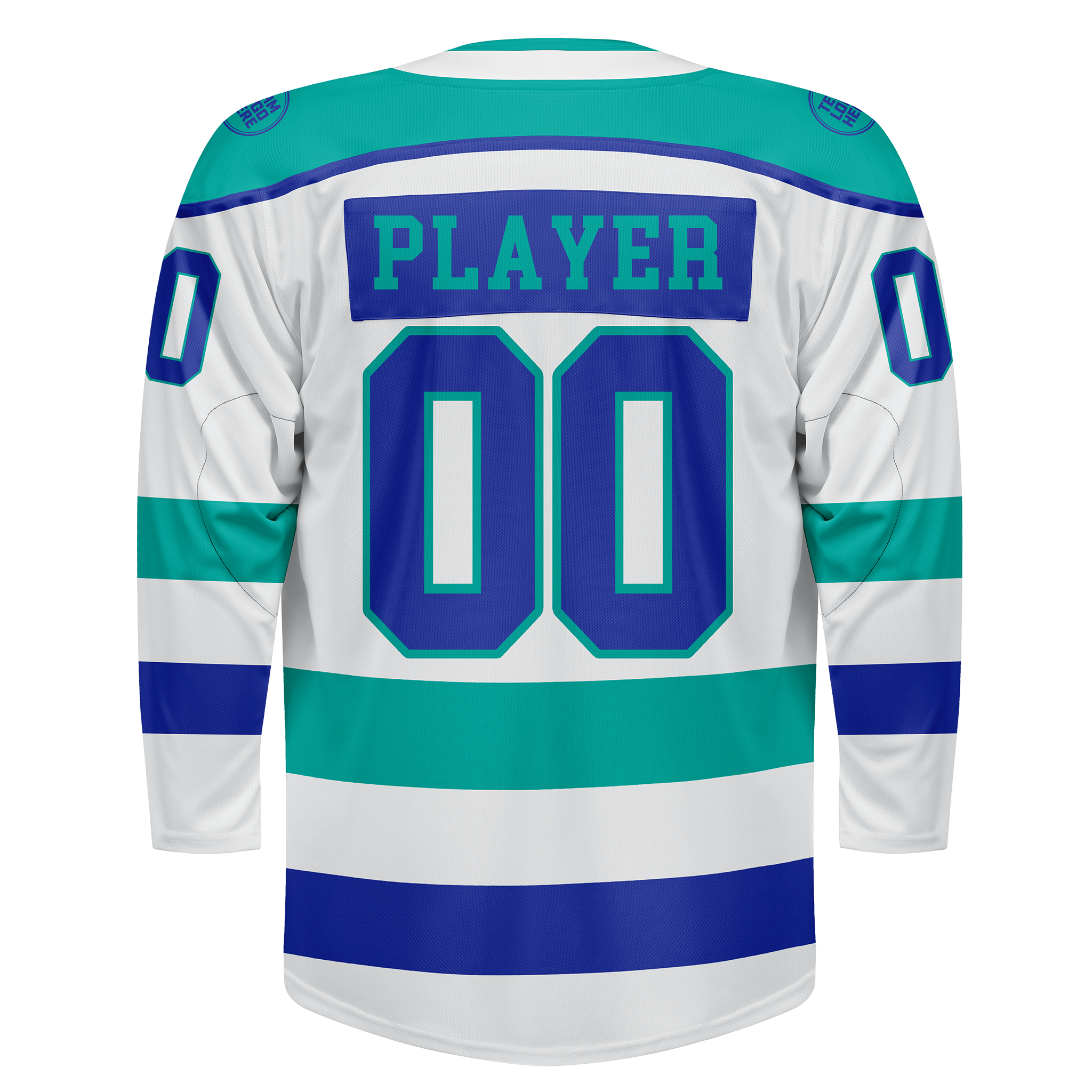 Custom Hockey Jersey Varsity Teamwear VT-208 WhiteTealIndigo