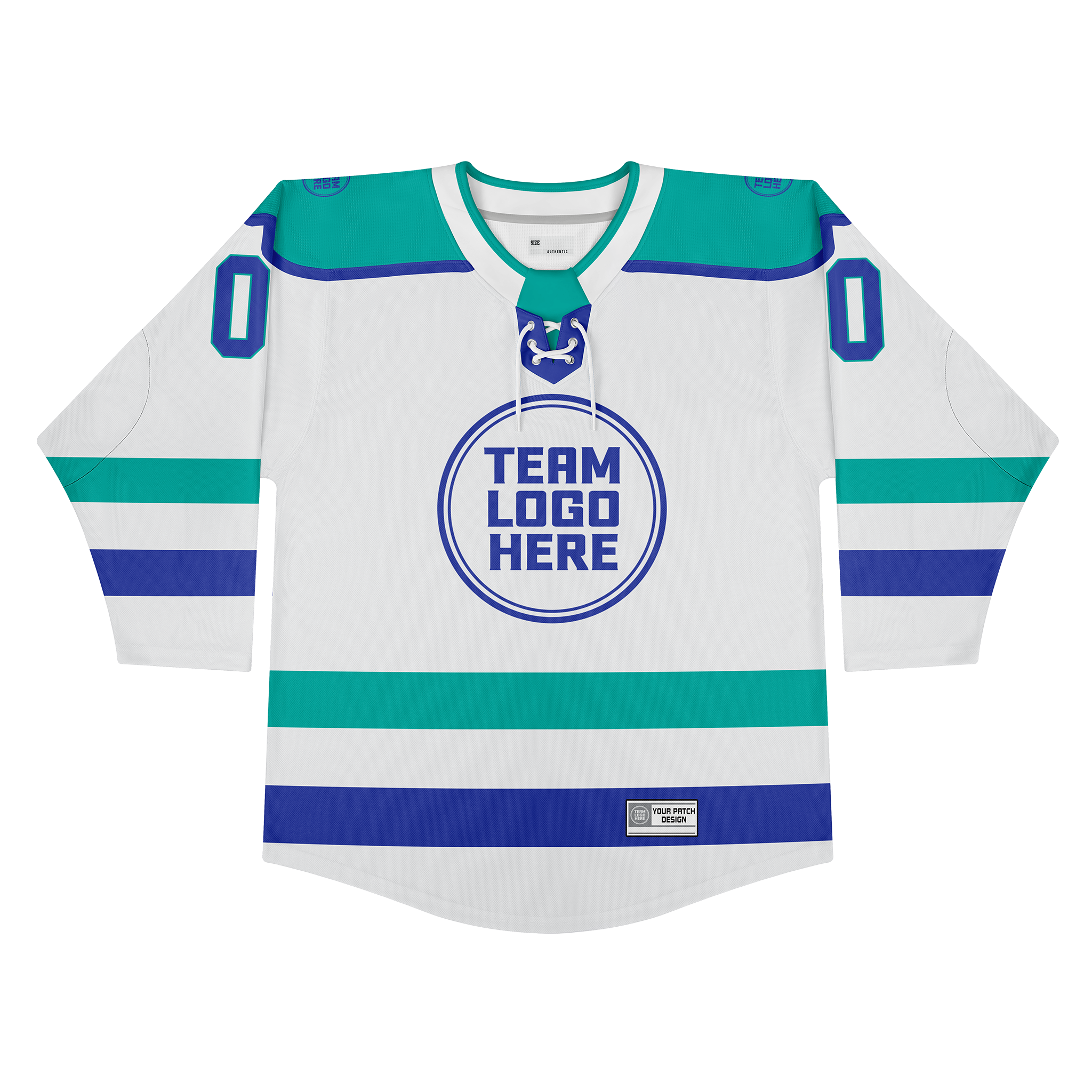 Custom Hockey Jersey Varsity Teamwear VT-208 WhiteTealIndigo